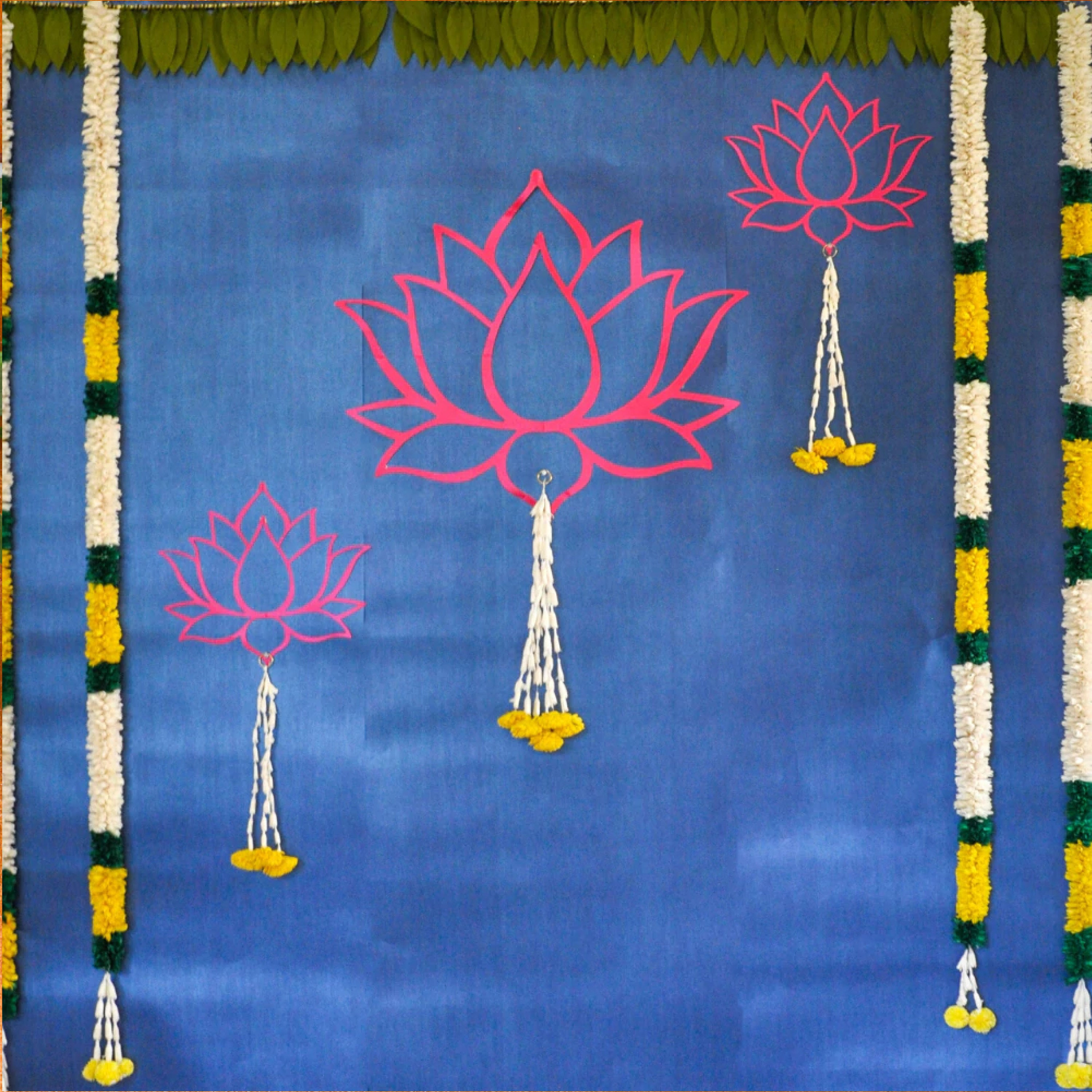 Paper Lotus Cutouts for Indian Traditional Pooja Decoration Background