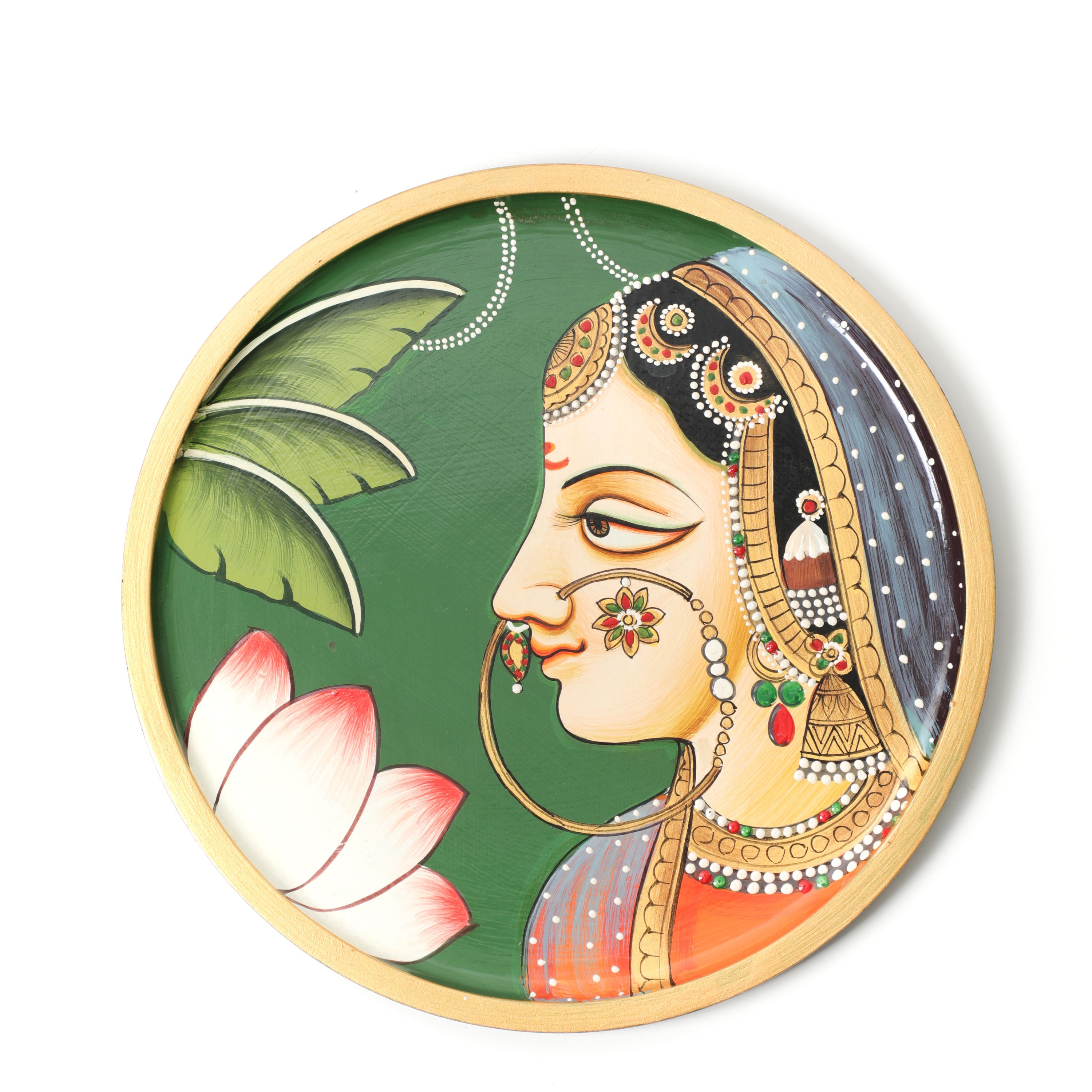 Radha Painted Pichwai Plates for Wall Decor