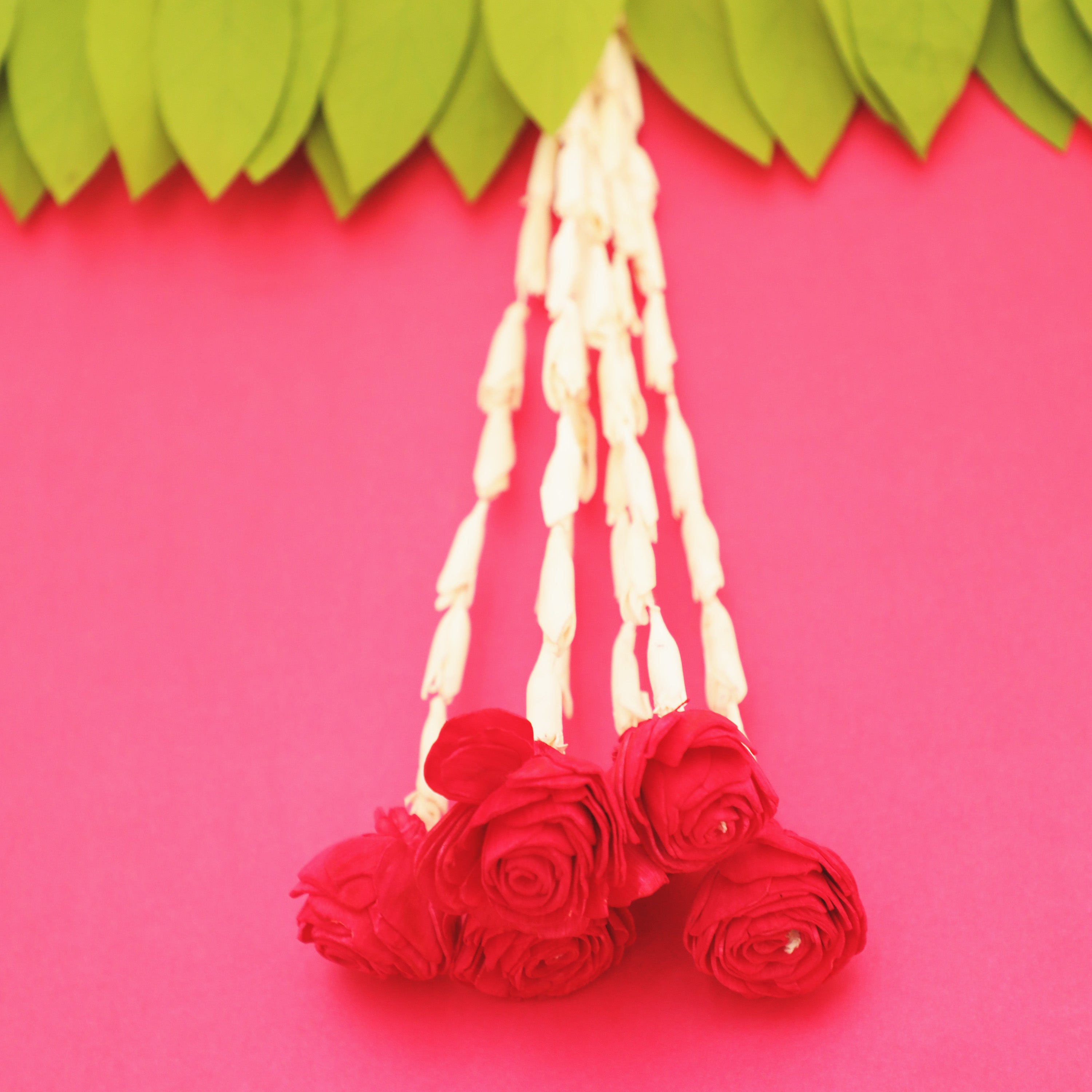 Shola Wood Rose Lily Hangings for pooja decorations online