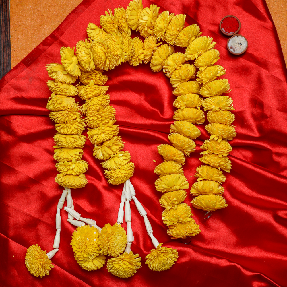 Yellow Chamanthi Garlands for Pooja Decor