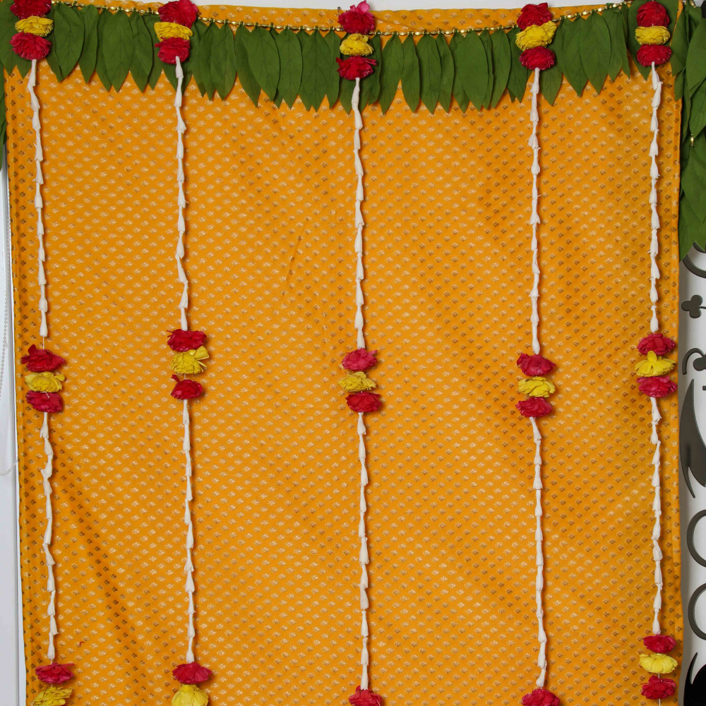 Pooja Mandir and Background Decor floral hangings