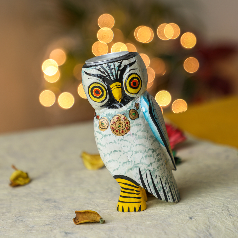 Owl shaped tealight holder for return gifting and home decor