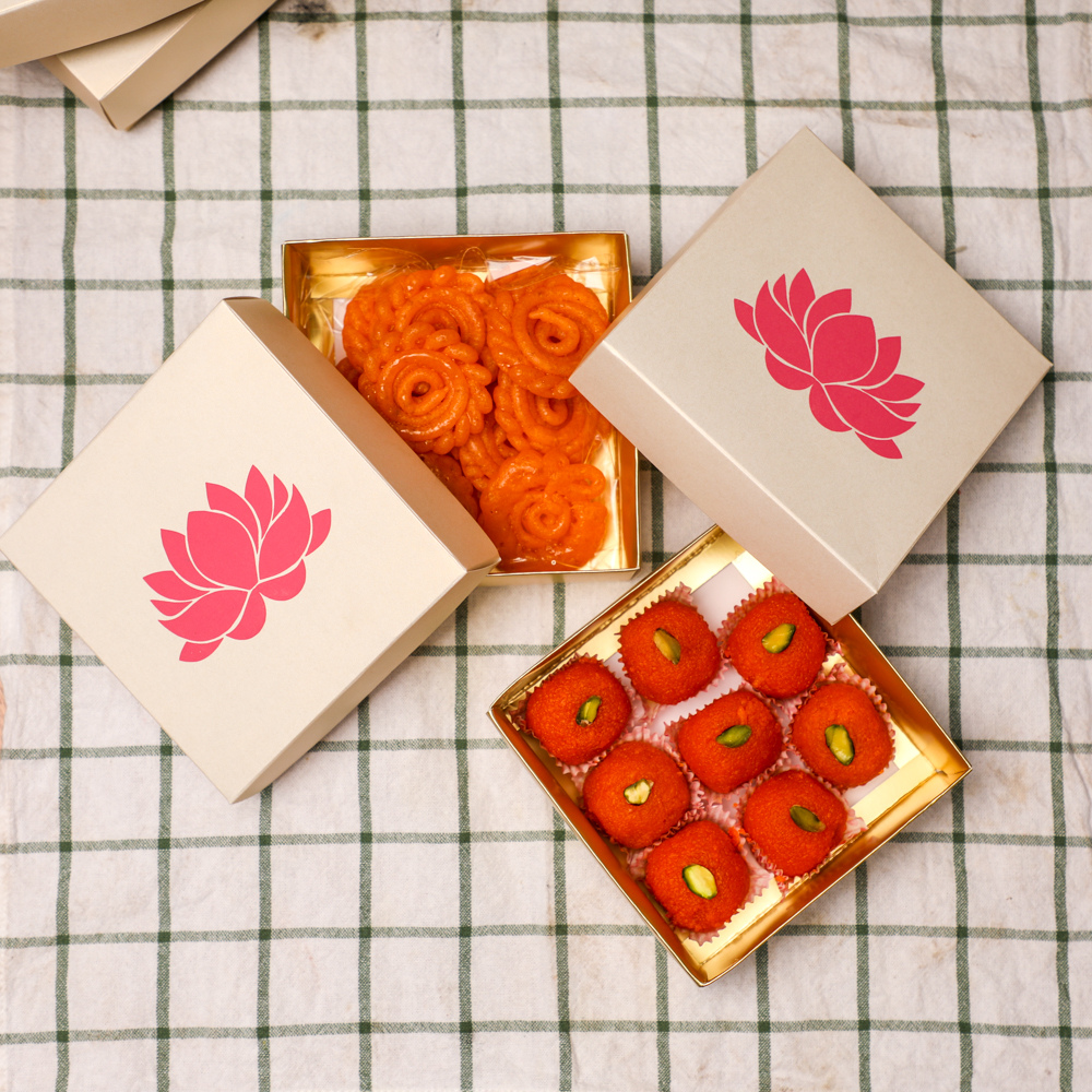 Lotus Printed Sweet Boxes