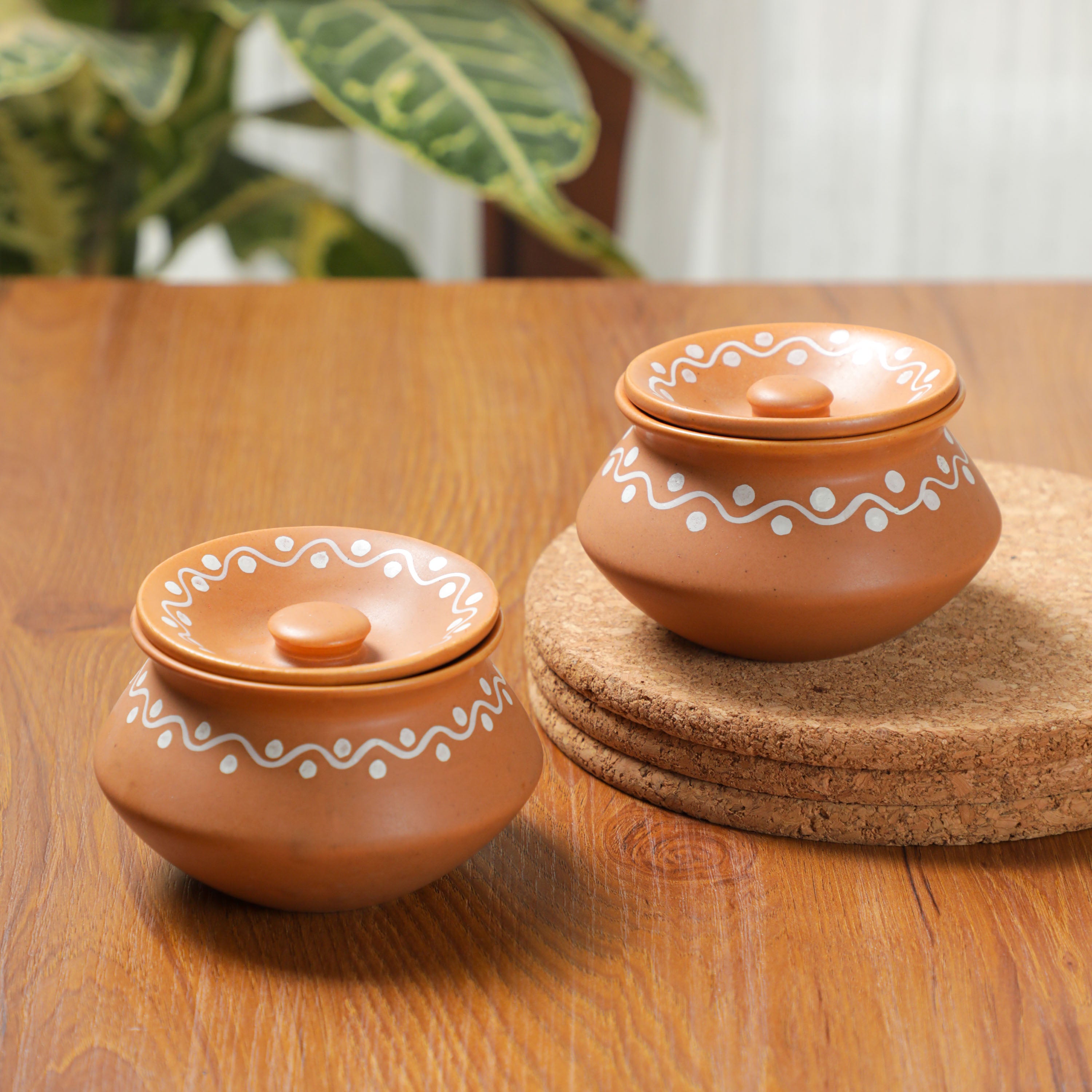 Ceramic handmade Small Handi With Lid