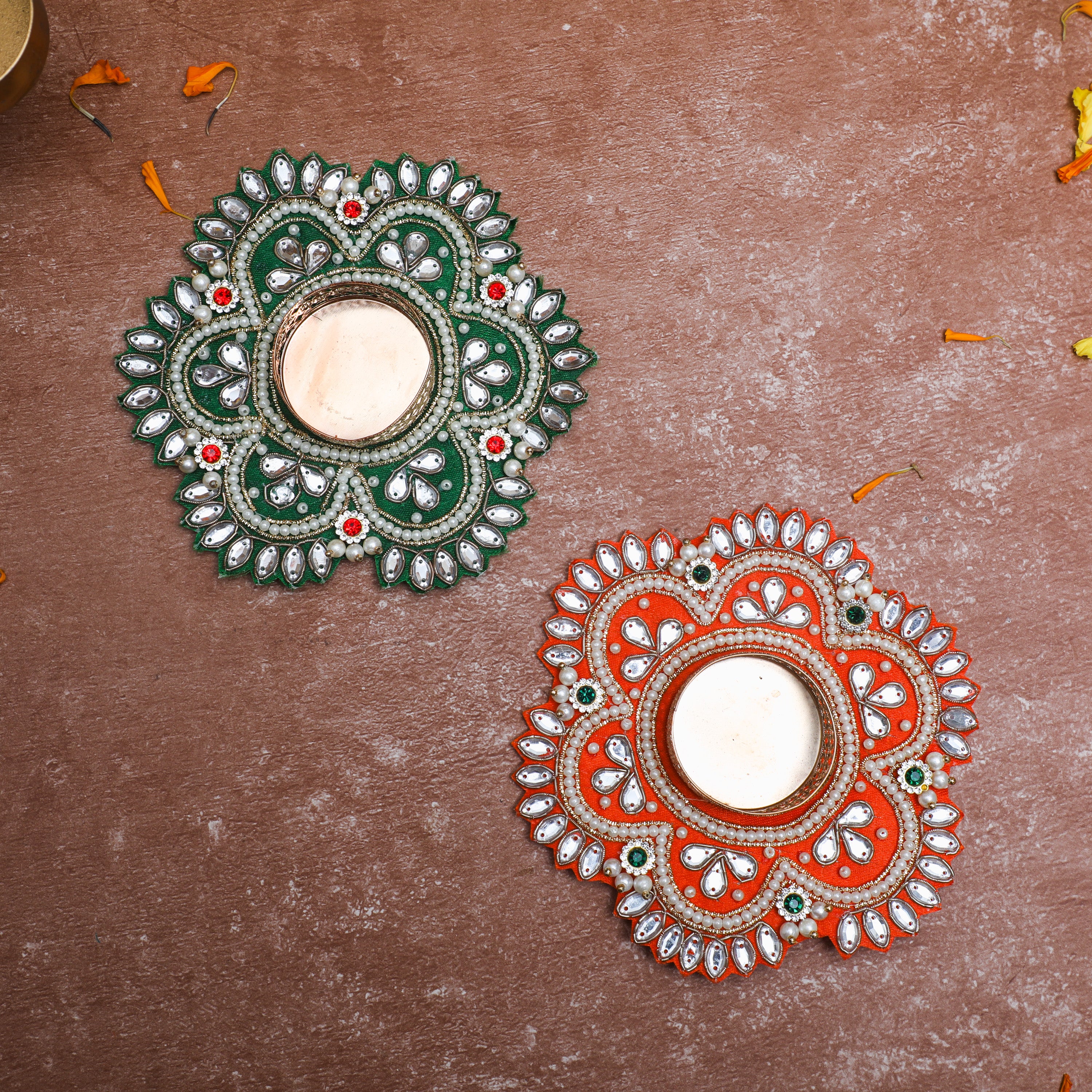 Multicolor Fabric diyas for Diwali Decor