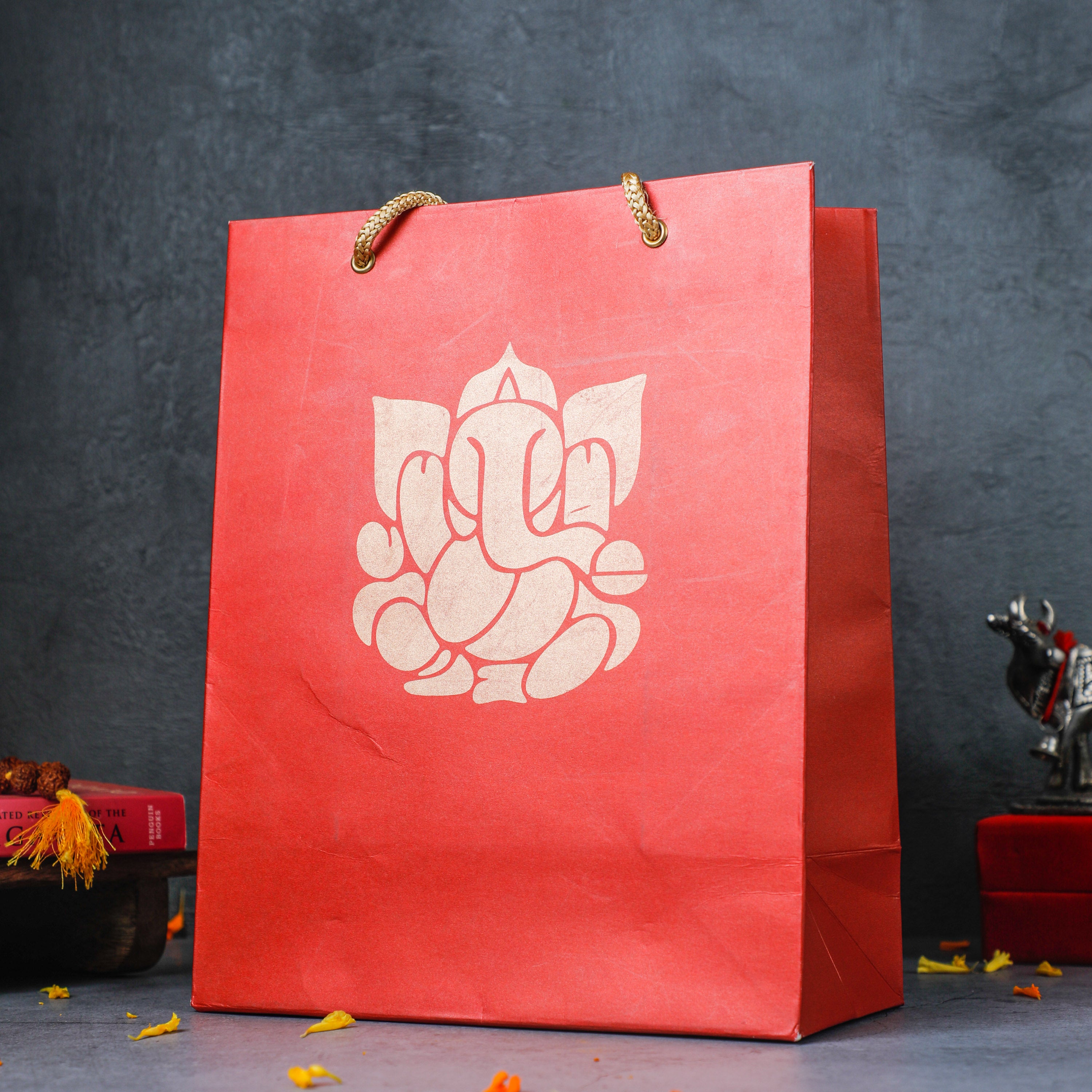 Red color Ganesh Paper Bags 