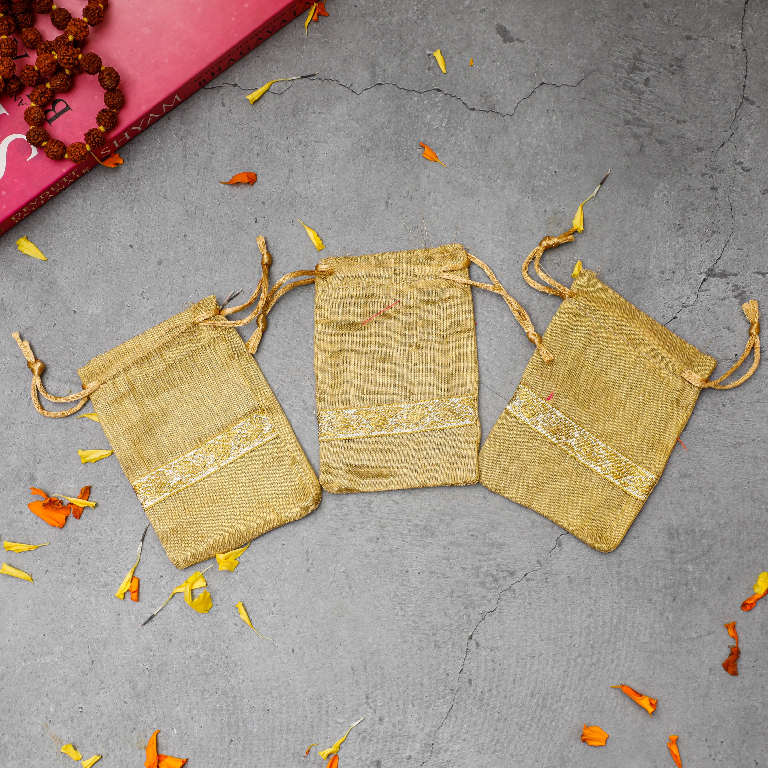 The Banaras Pouch with a Zari border