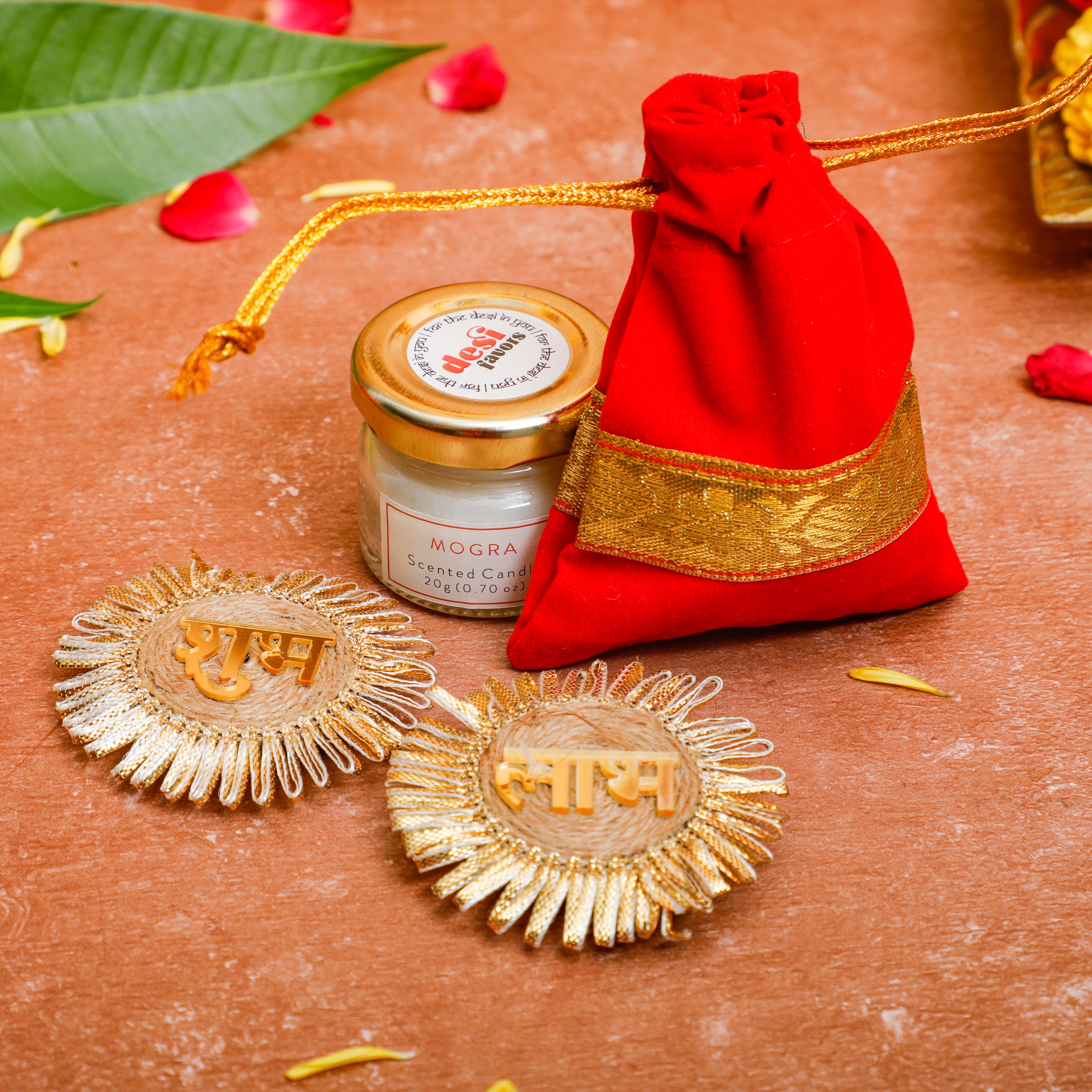 Diwali gIFT Hamper with candle & subh labh sticker