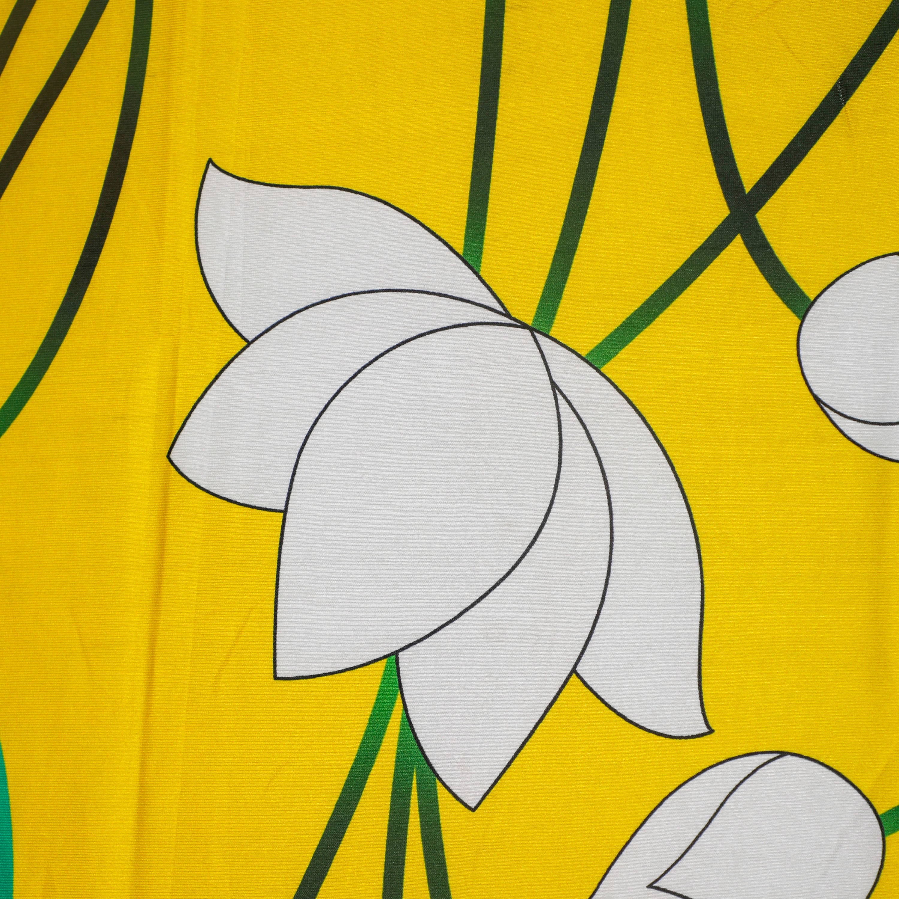 vibrant white lotus design, adds charm to the backdrop