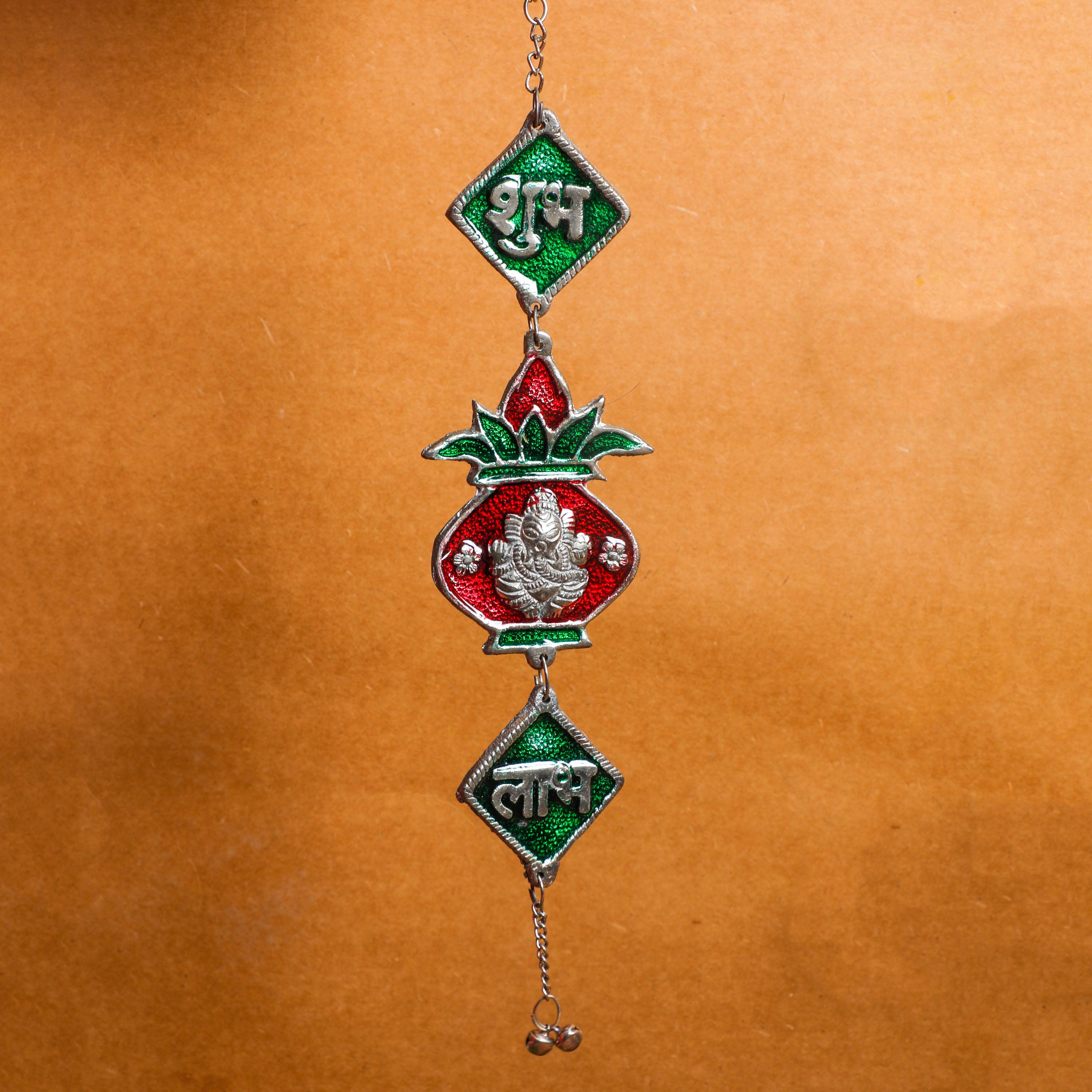 German silver made shubh labh wall hanging