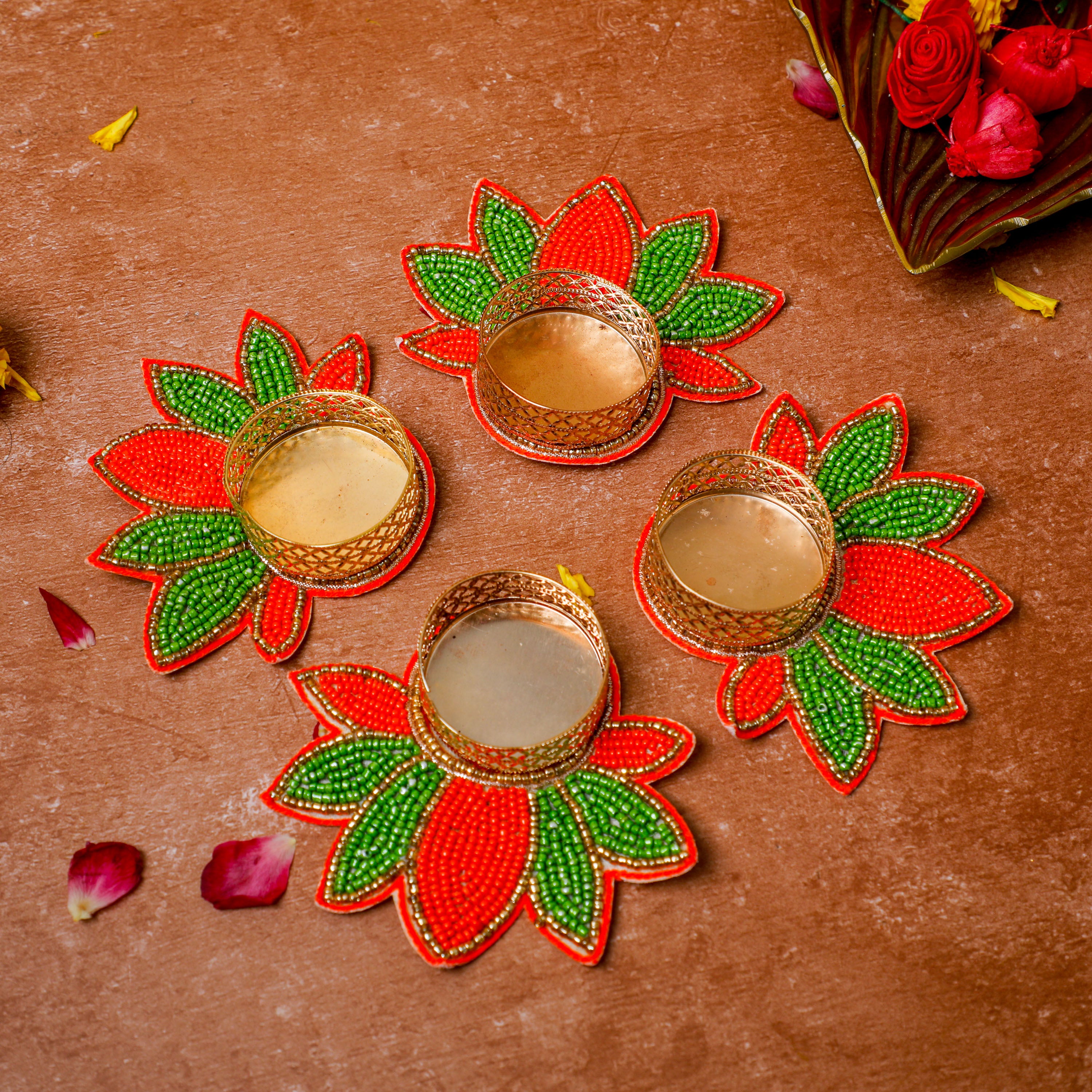 Multicolor Lotus Diya
