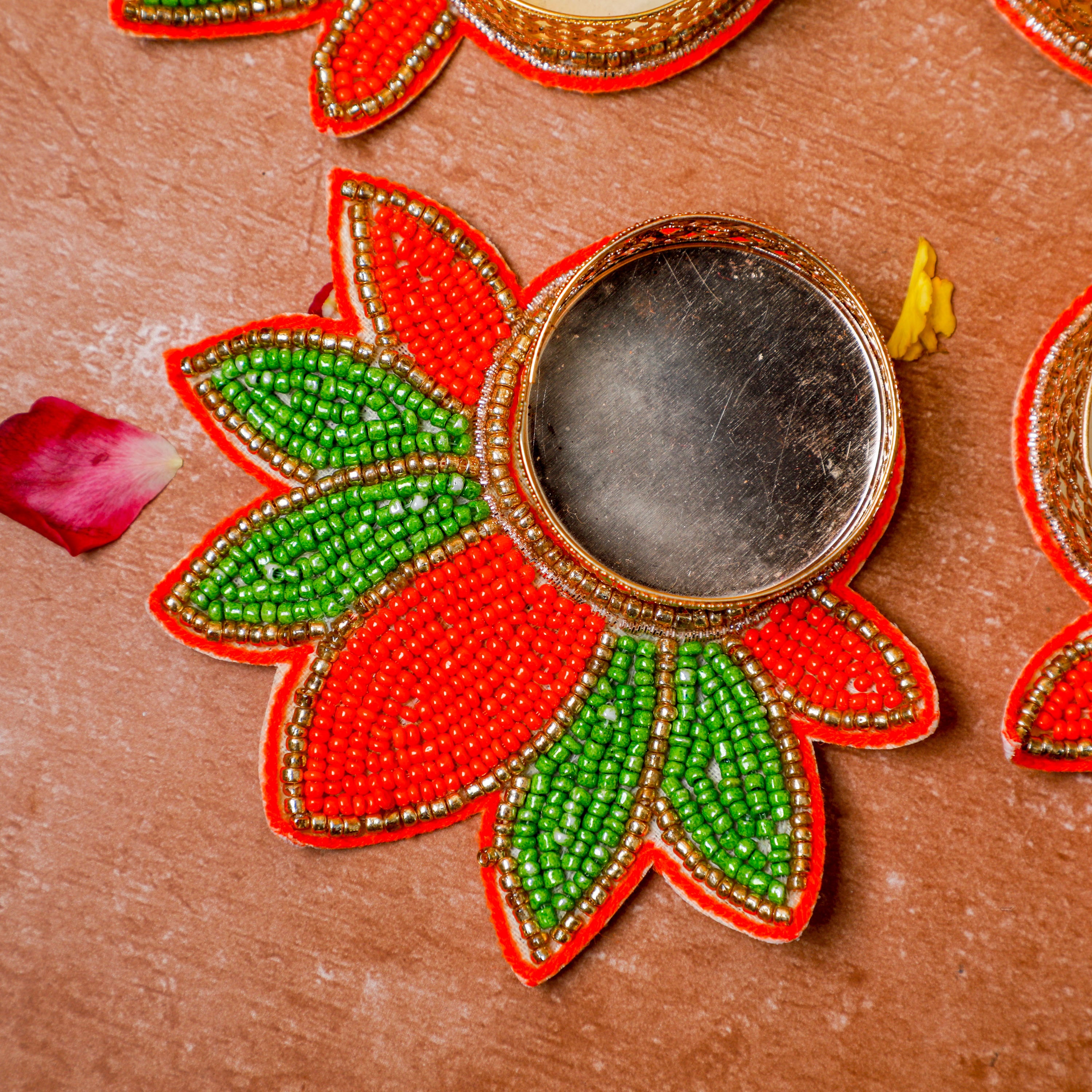 adorned with an array of vibrant color mini beads