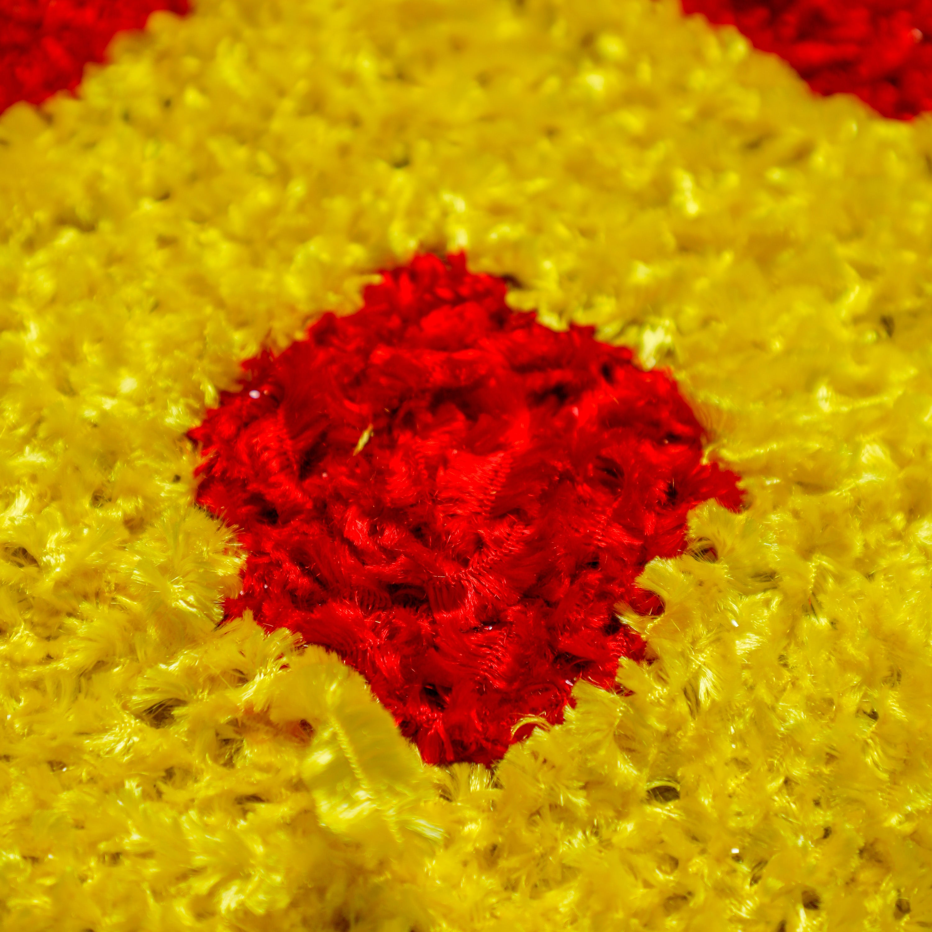 Yellow & red color floor mat for decoration