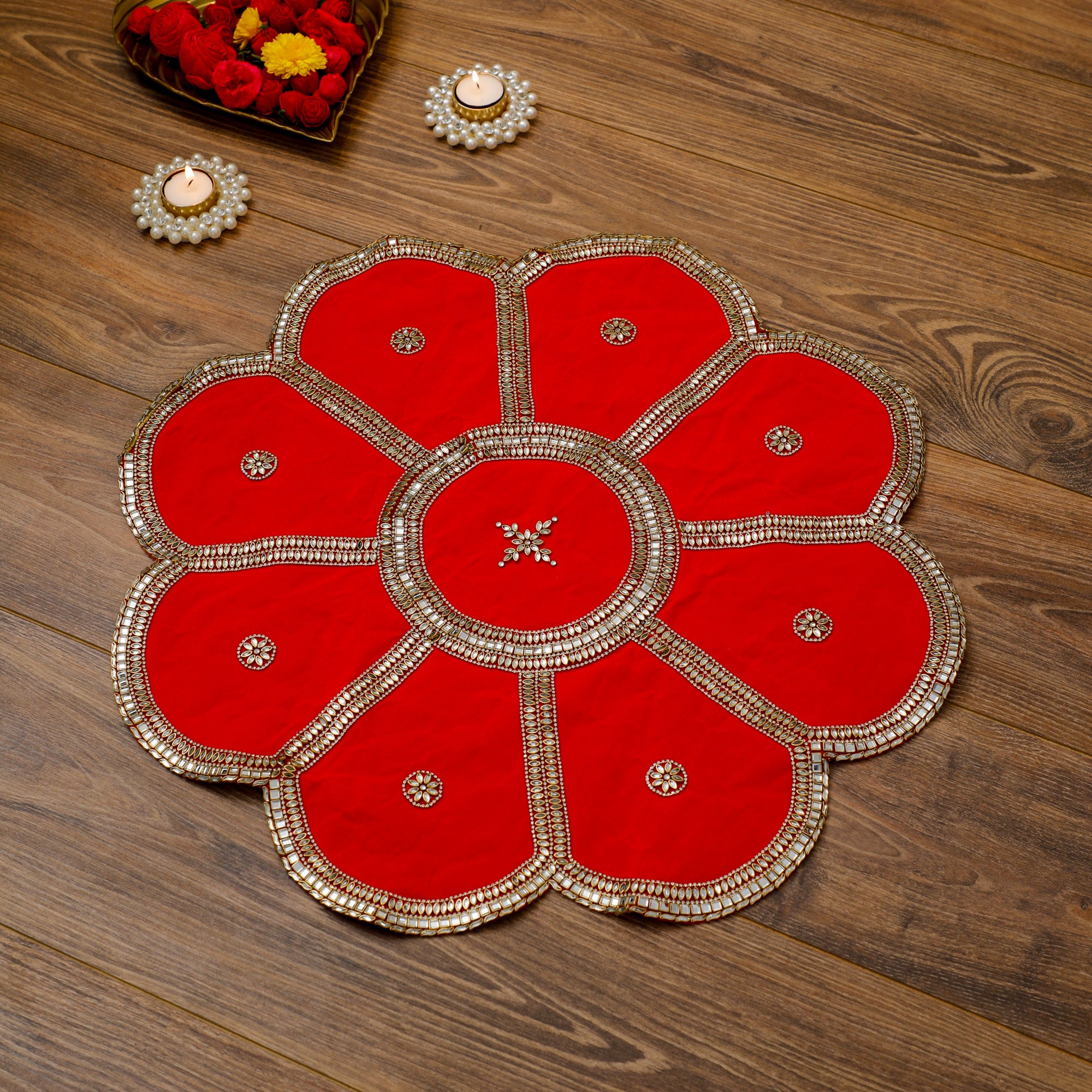 Cloth Rangoli Shop Fabric Rangoli Mat for Diwali Online in USA| Desifavors