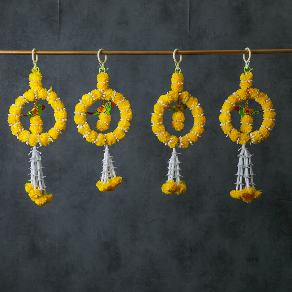 Yellow color Parrot Hanging Decor Ring