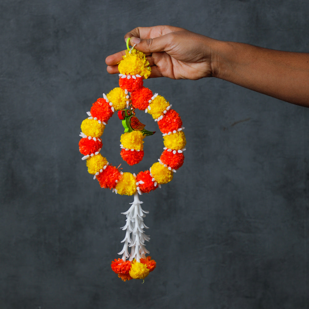 Parrot theme adds colourful festive vibes for home pooja, housewarming or office events.