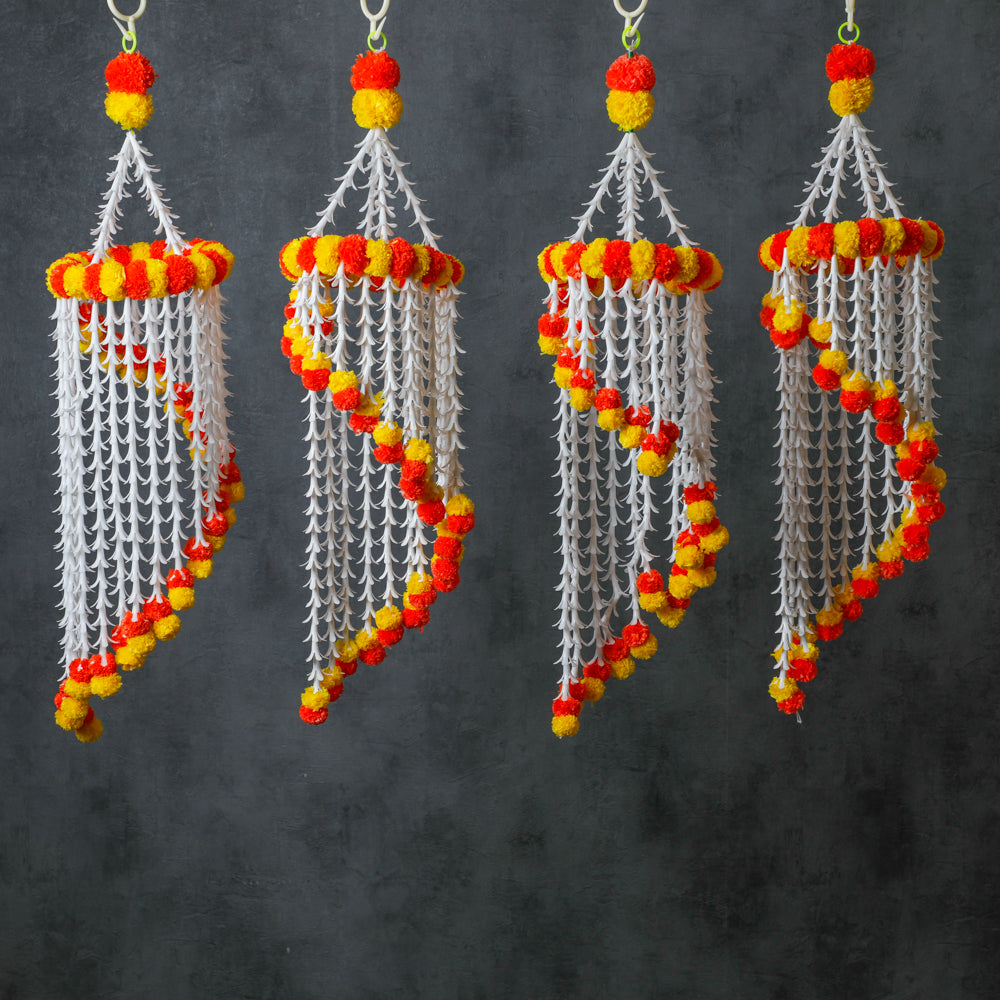 Artificial Marigold Chandelier