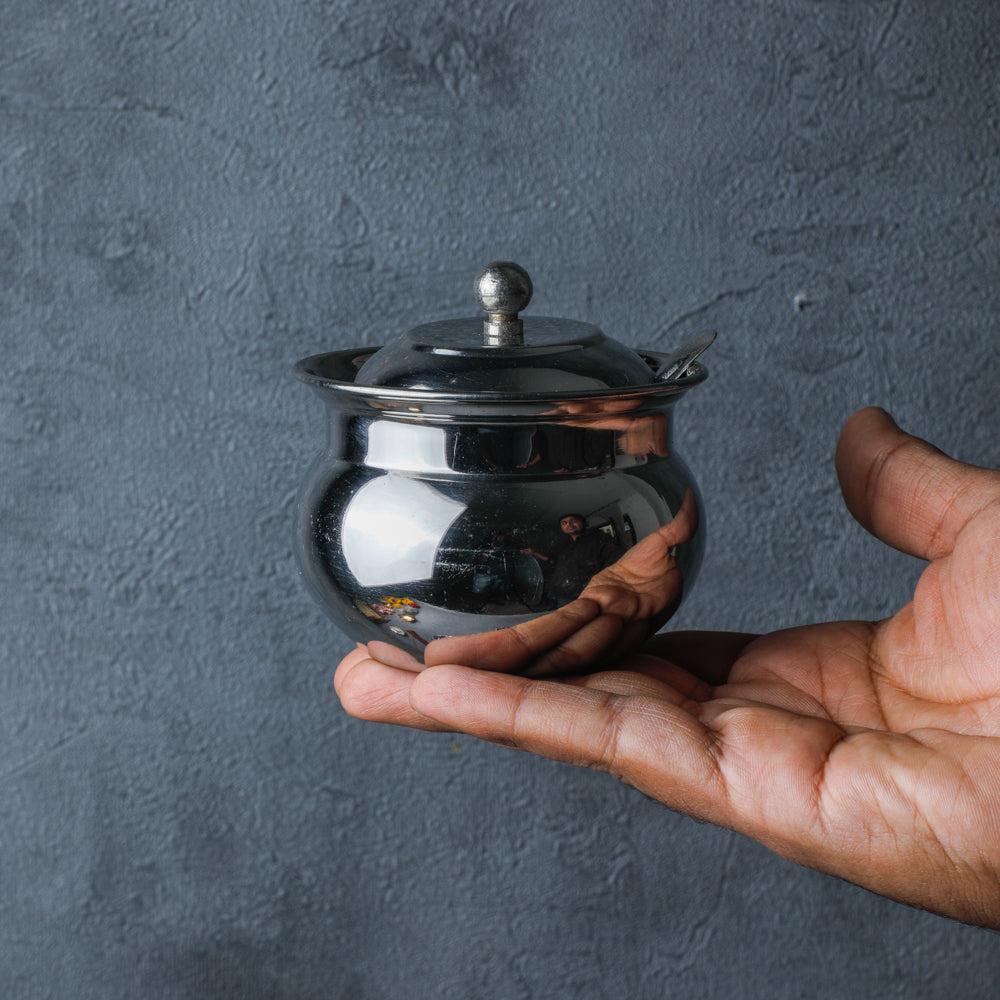 Ghee and Oil Pot, Storage Container with Spoon for Kitchen