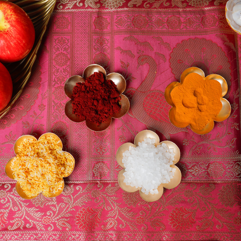 Metal Bowl for Water Floating Flowers, pooja accessories and Tealight Candle Holder