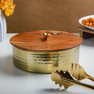 Organic Handmade Wooden Chapathi Box with Stainless Steel