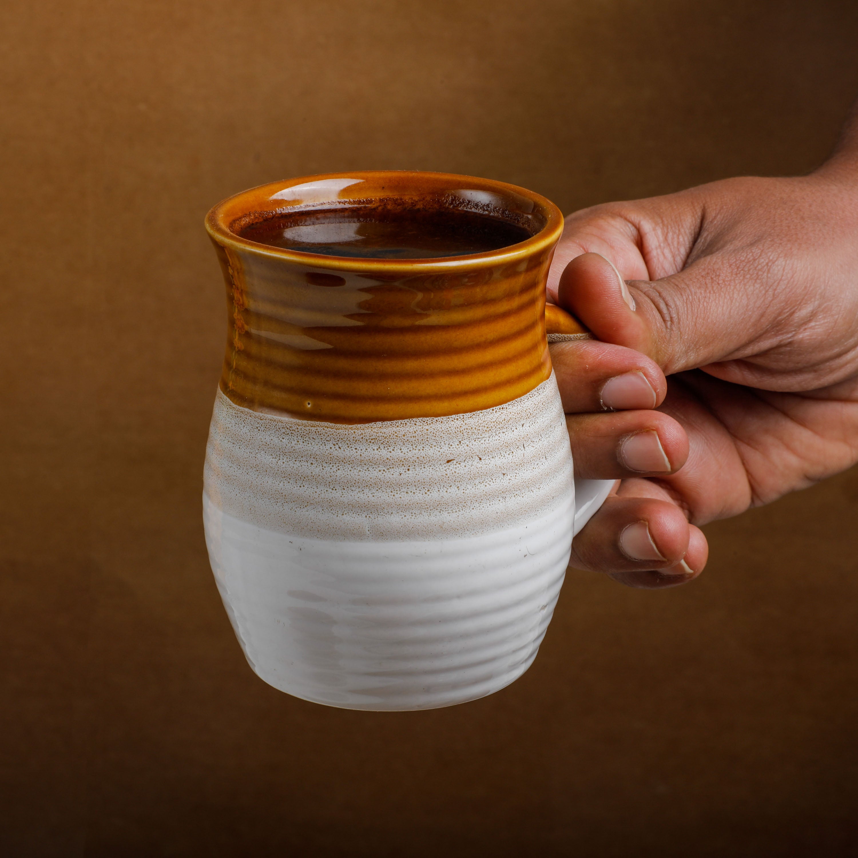 Dual Color Glazed Ceramic Cup