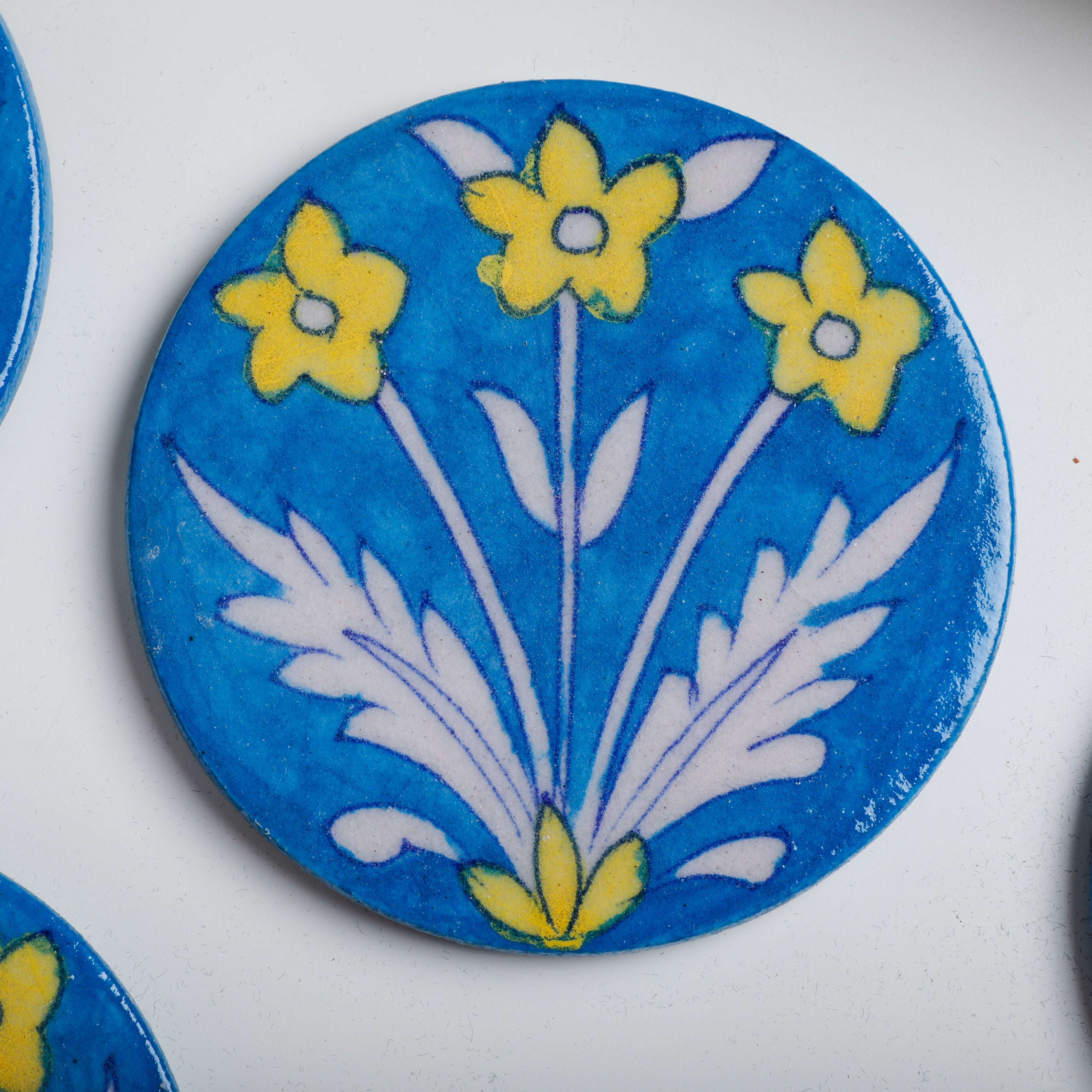 Now protect your surfaces in style using this beautifully hand painted quartz made Coasters.