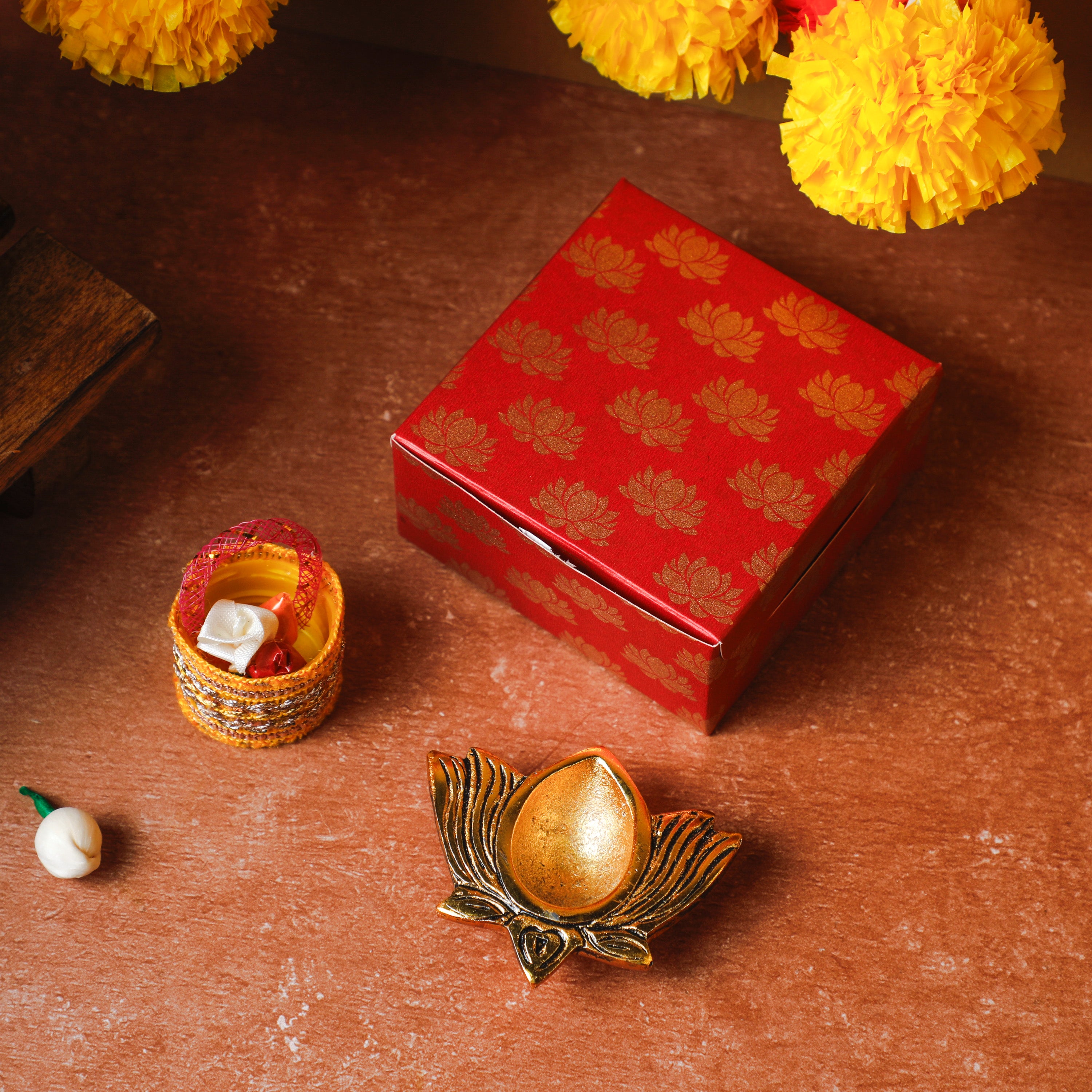 Lotus Diya Favor Set