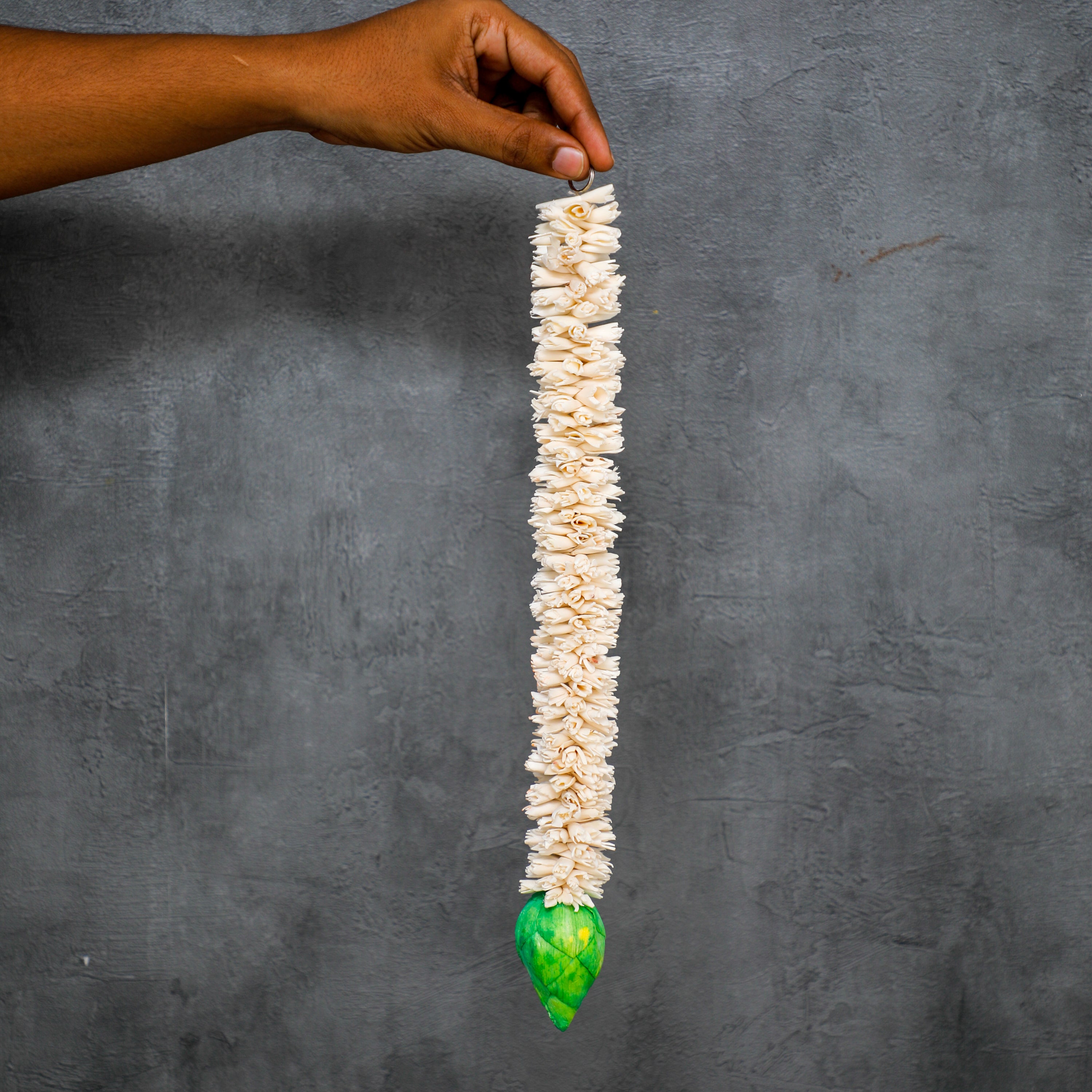 green lily lotus hanging made of shola wood