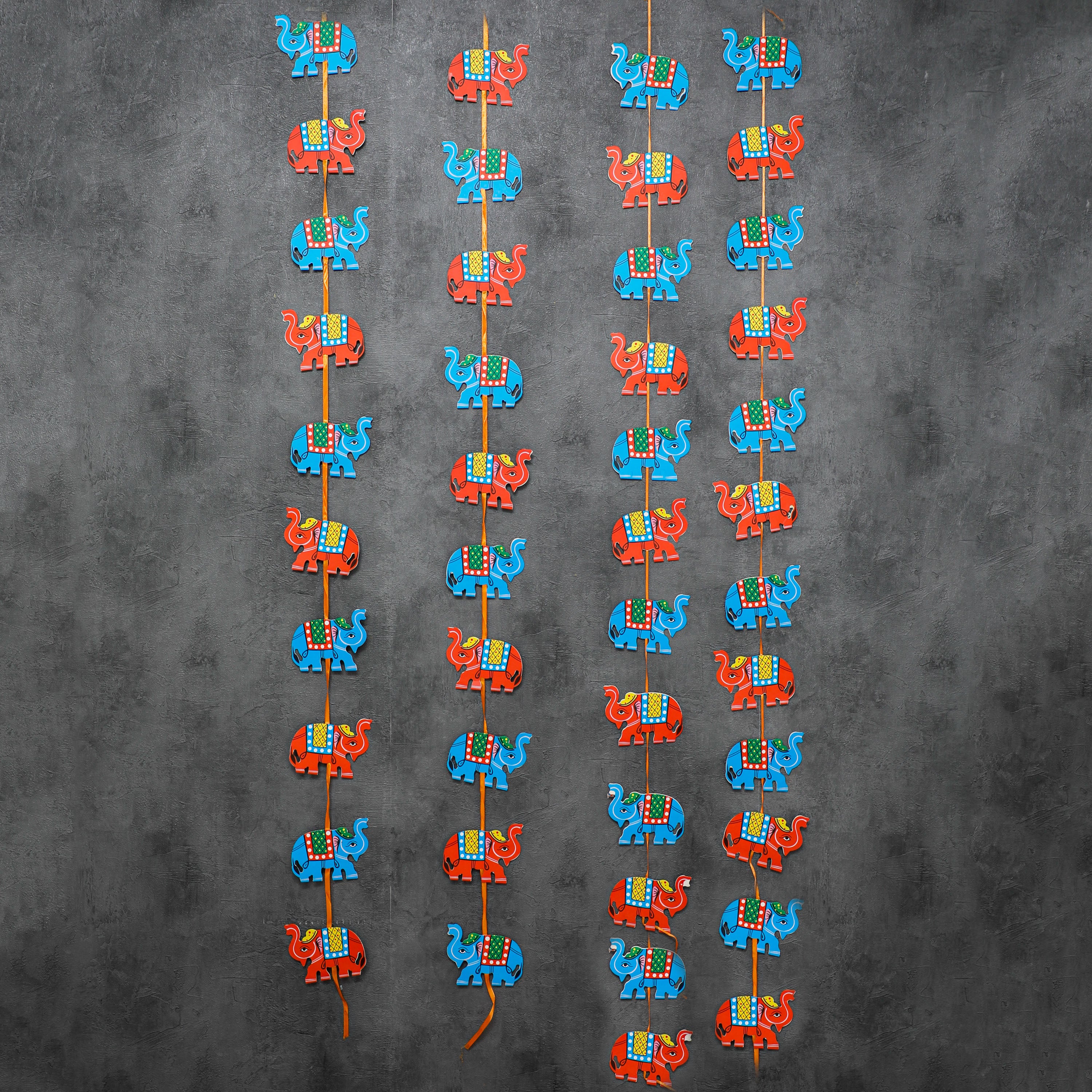 Decorative elephant wall hanging garland Handmade in India by rural women artisans