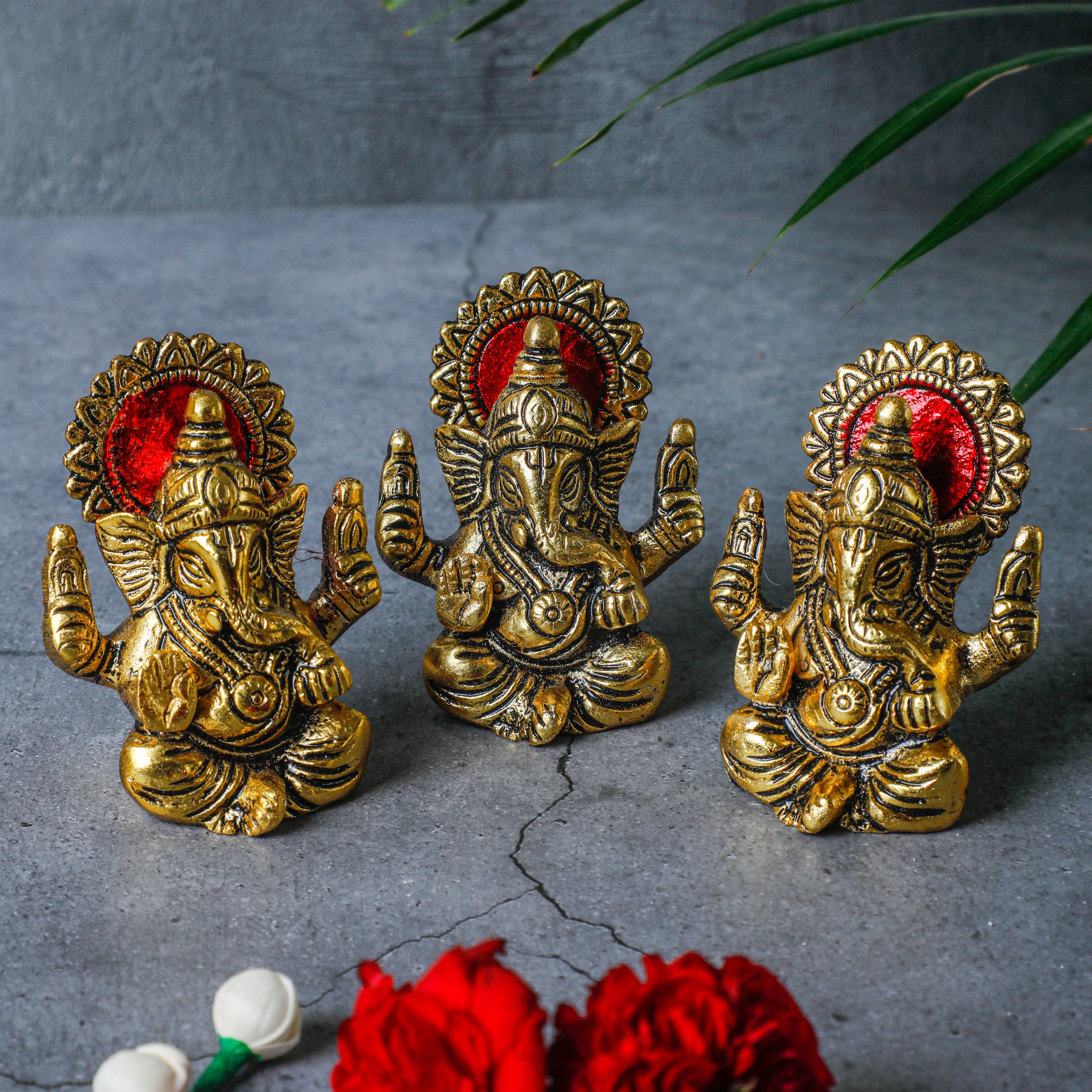 high quality Brass Plated Ganesha Idol