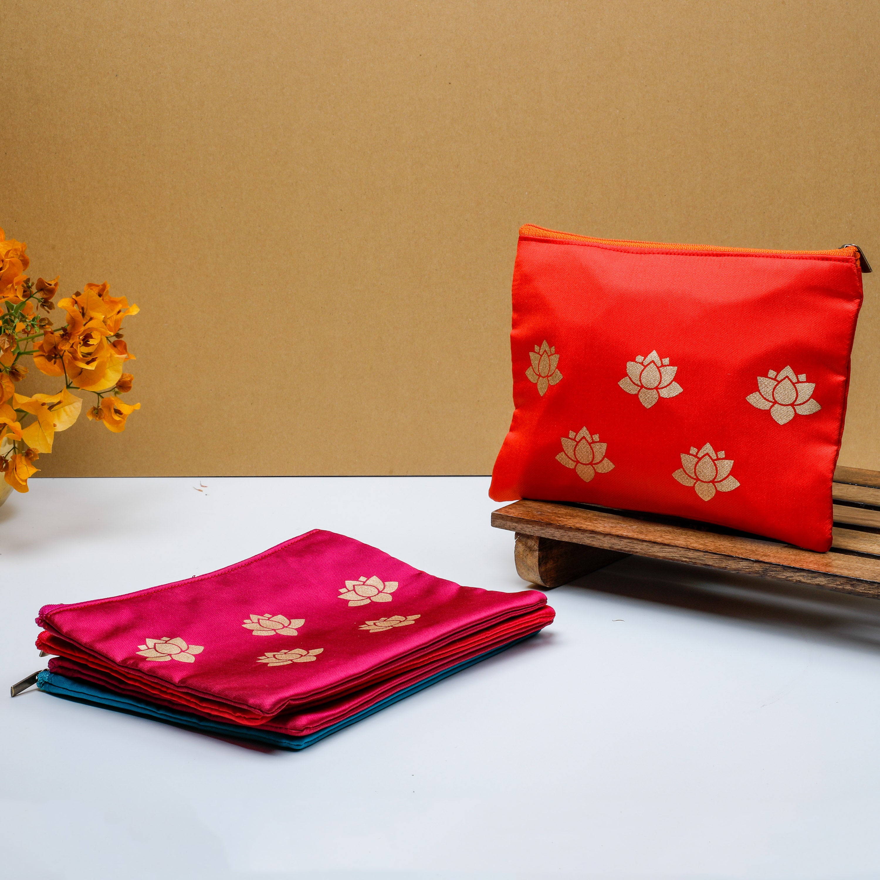 Lotus Printed Pouch