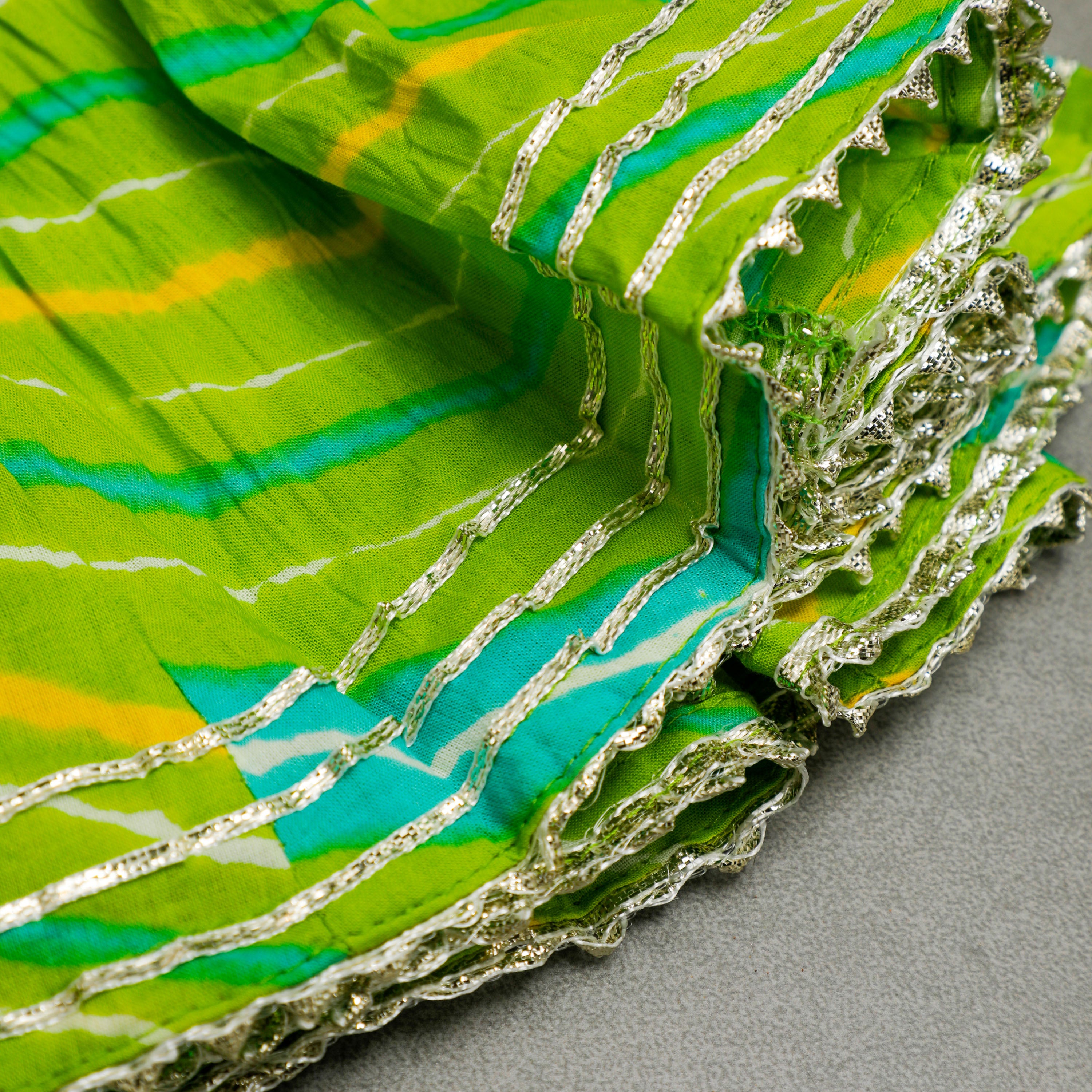 Green Gota Embellished Kurta Lehenga Set