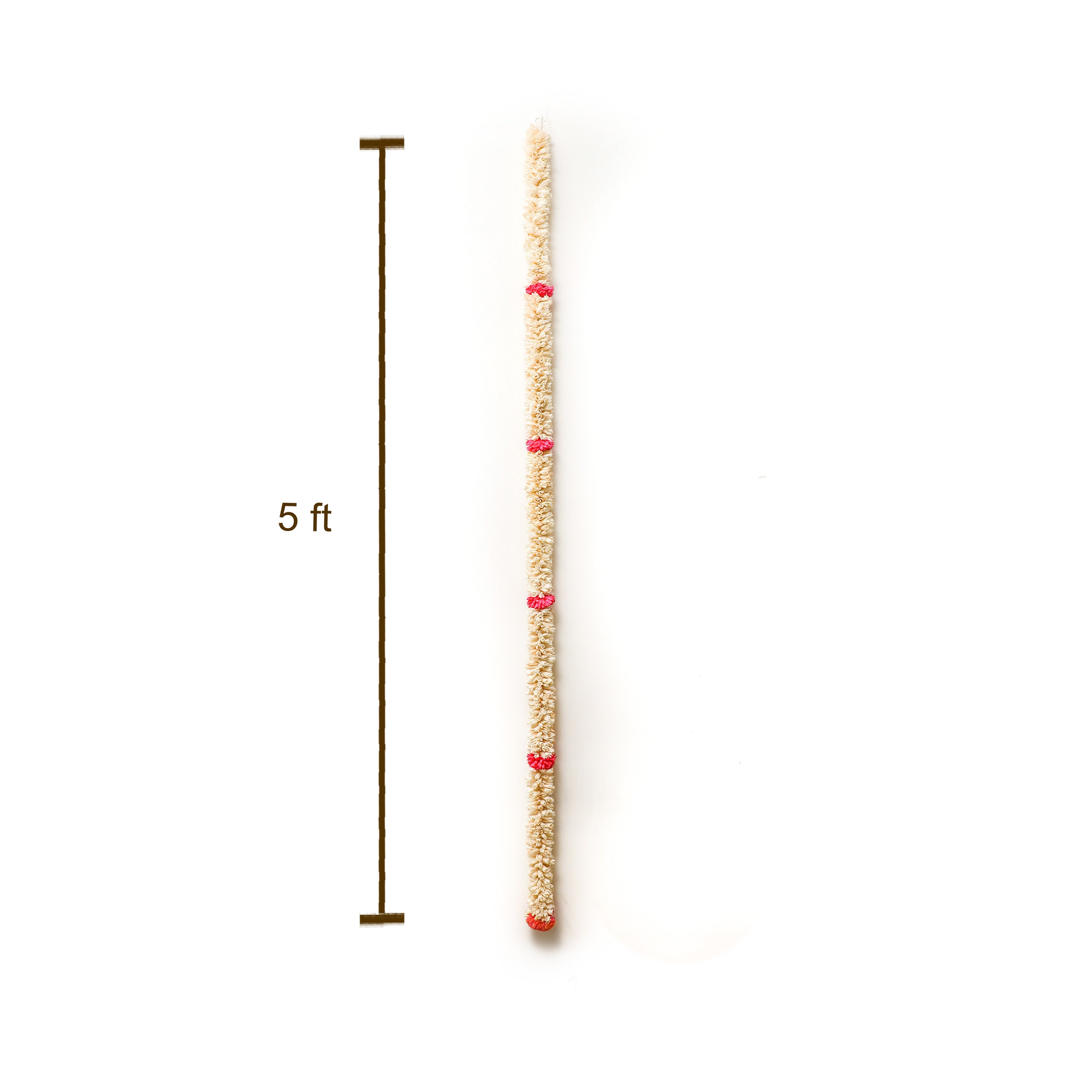 5 Ft White & Pink Shola Garland
