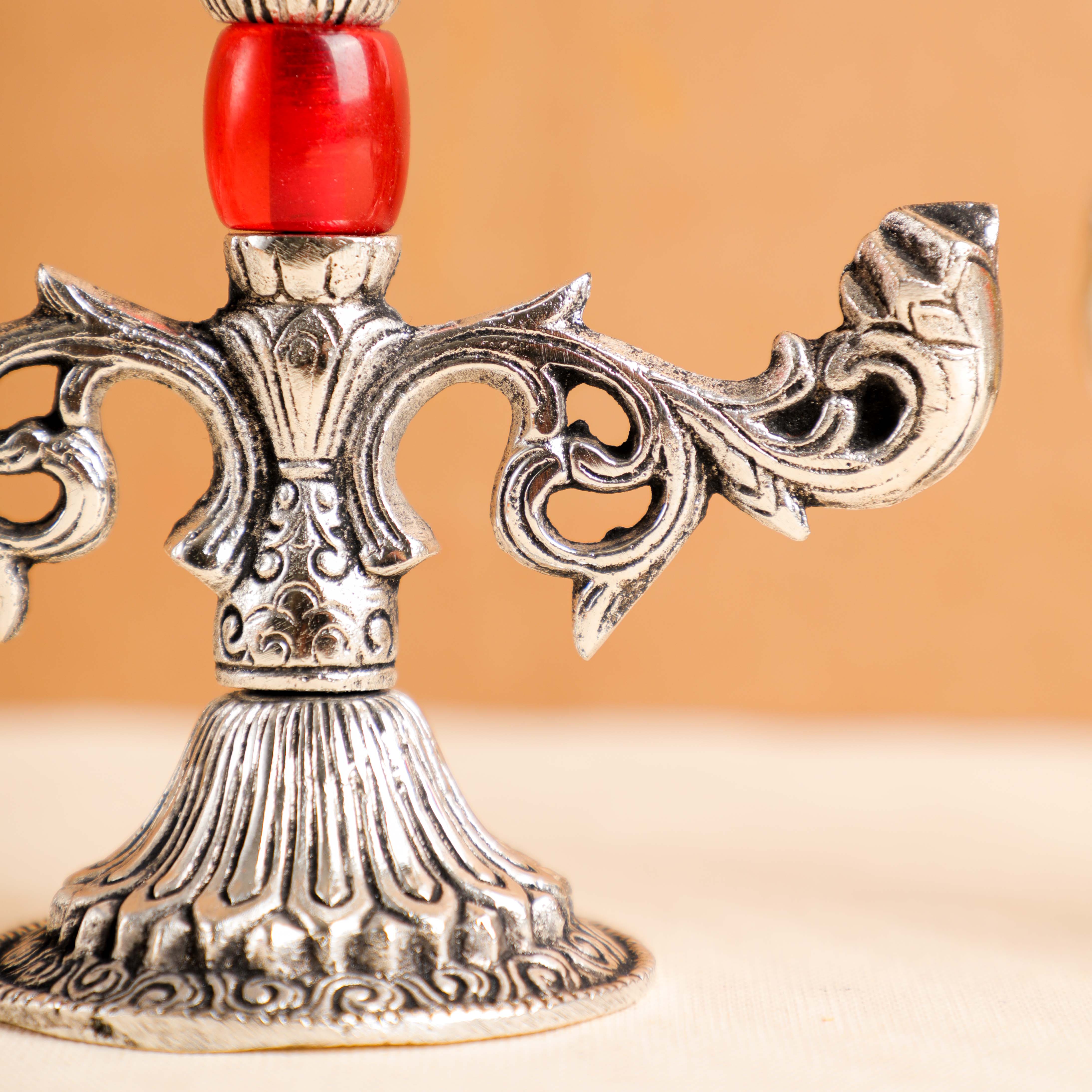 Light candles and decorate your home with this attractive german silver candle holder