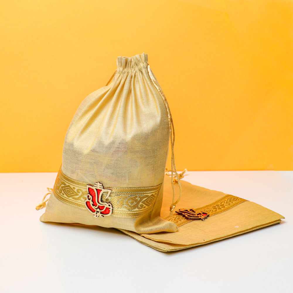 Gold Potli bags for gift wrapping