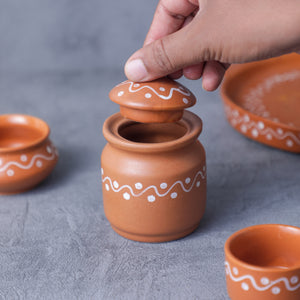 Indian Ceramic Floral Condiment Jars - Made in India from Desifavors