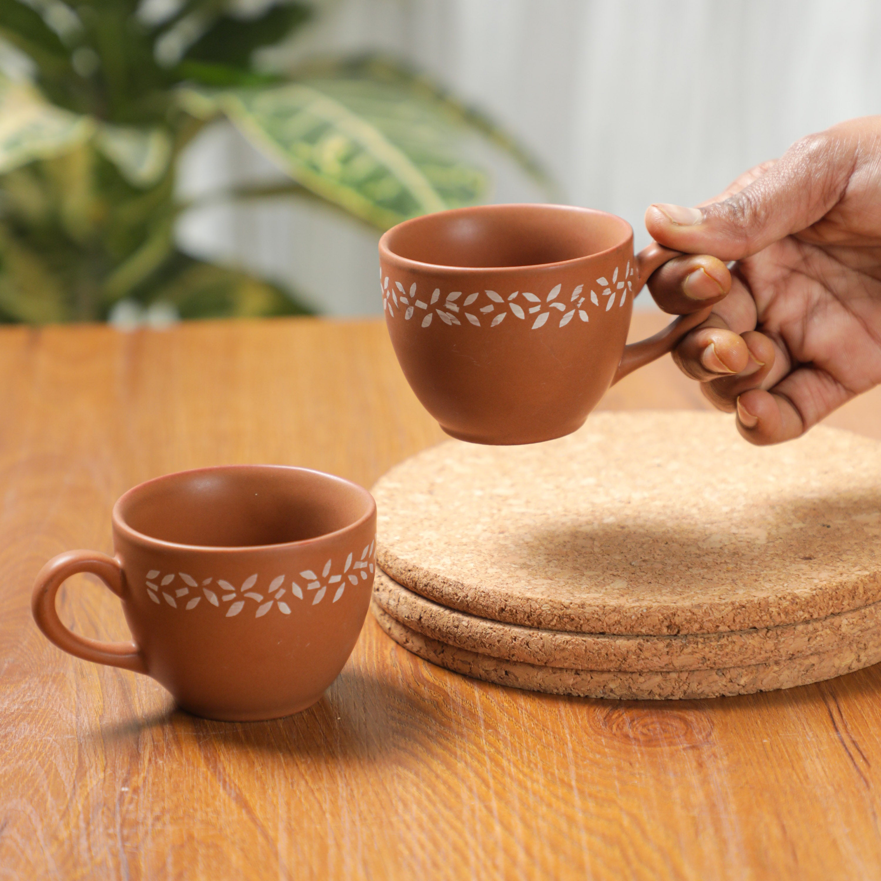 Enjoy your tea in style with these beautifully crafted Floral Ceramic Tea Cups