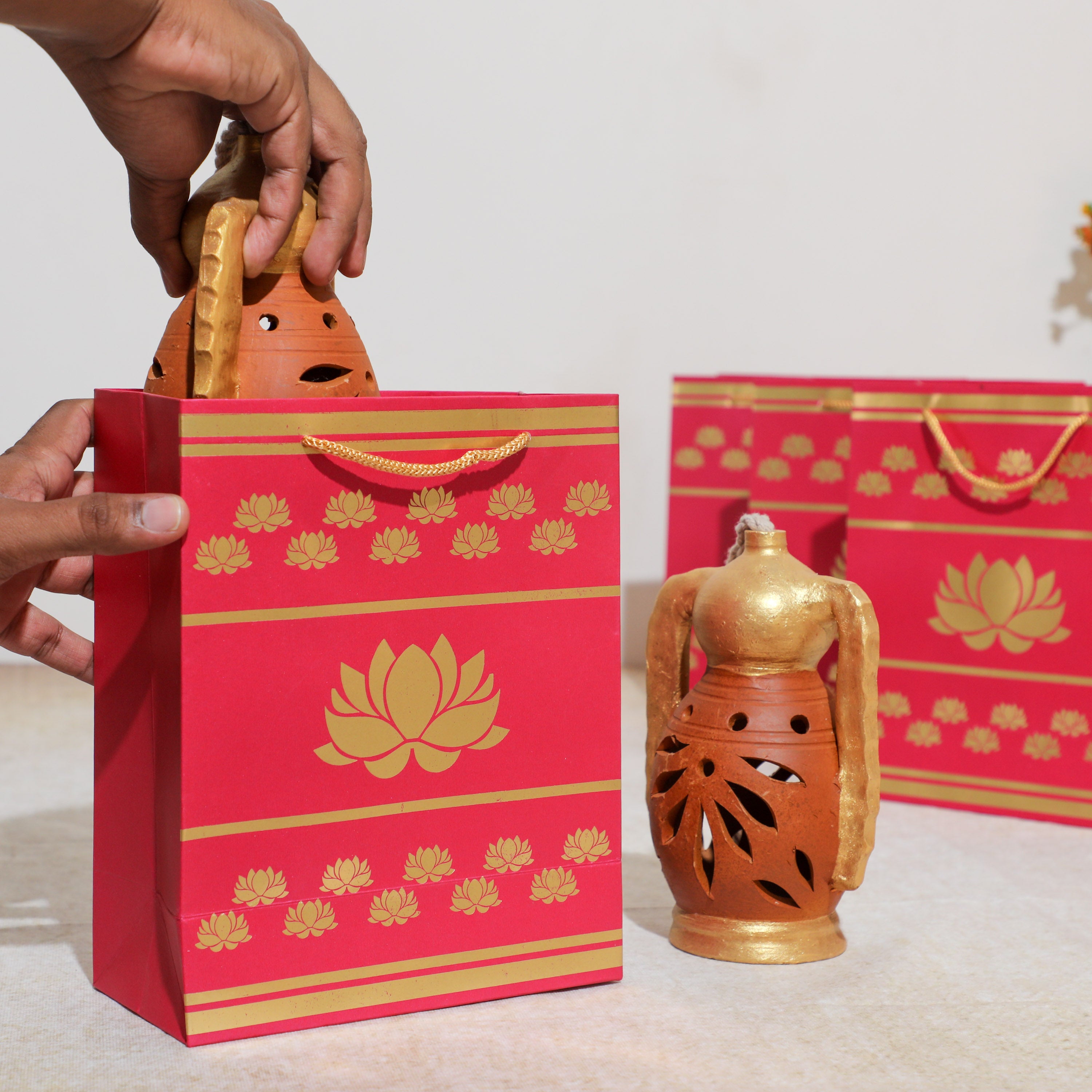 Printed Gift Wrapping Bags for Indian Traditional Rituals