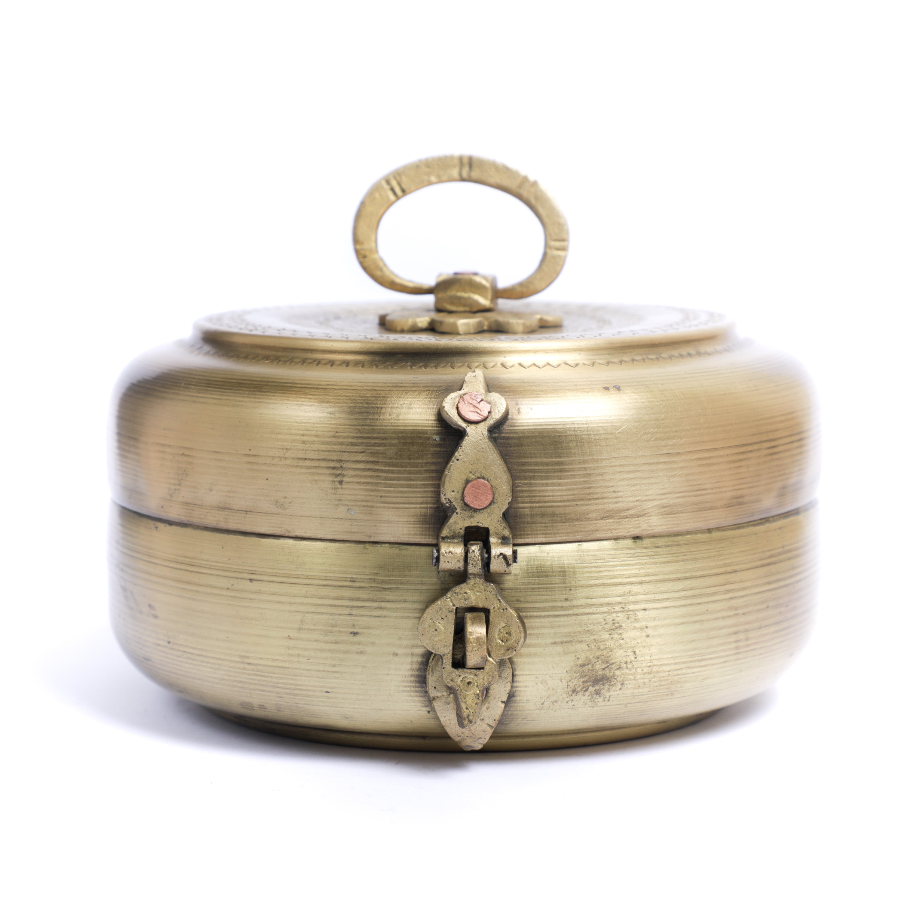 brass box with knob and handle