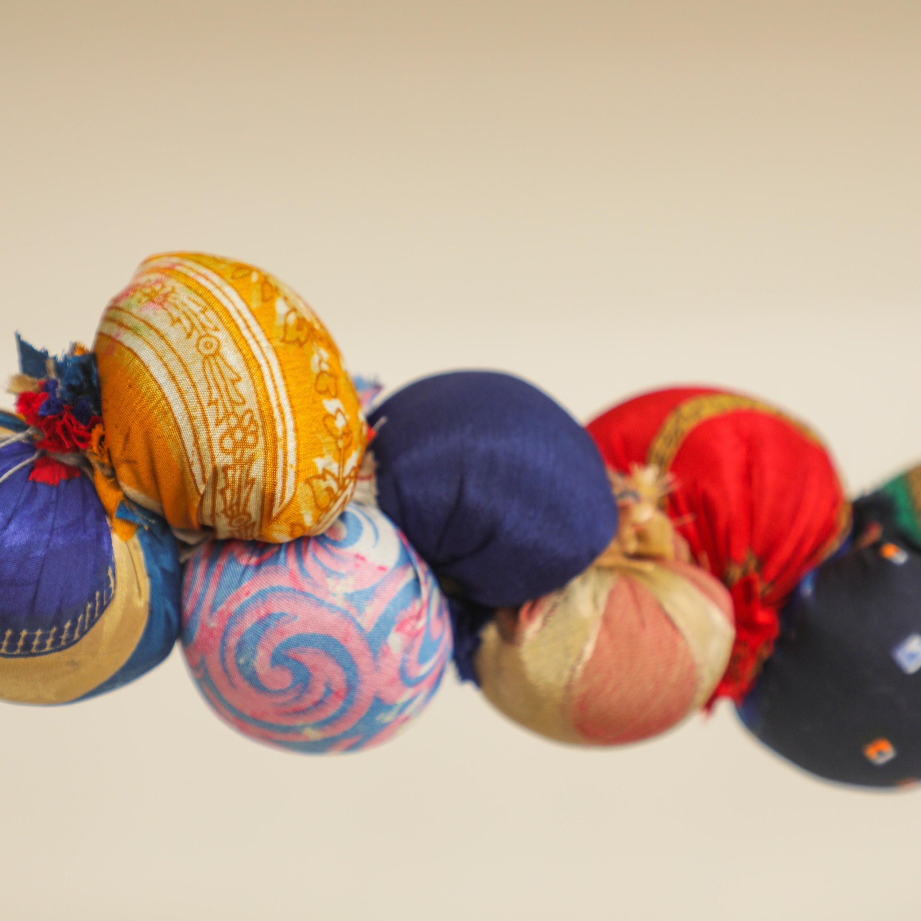 These beautiful garlands are hand stitched, bead by bead