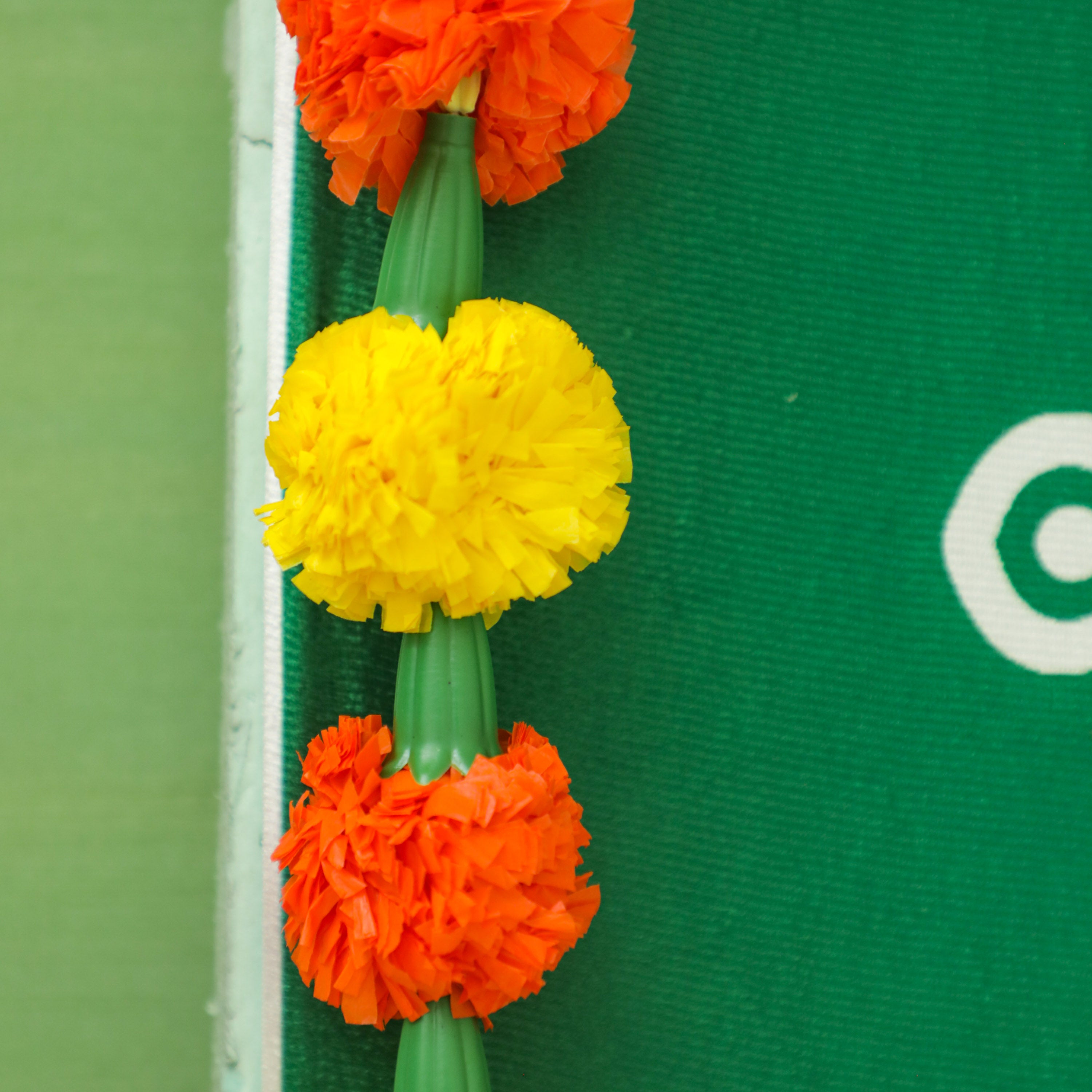 hanging Artificial garland on backdrop cloth