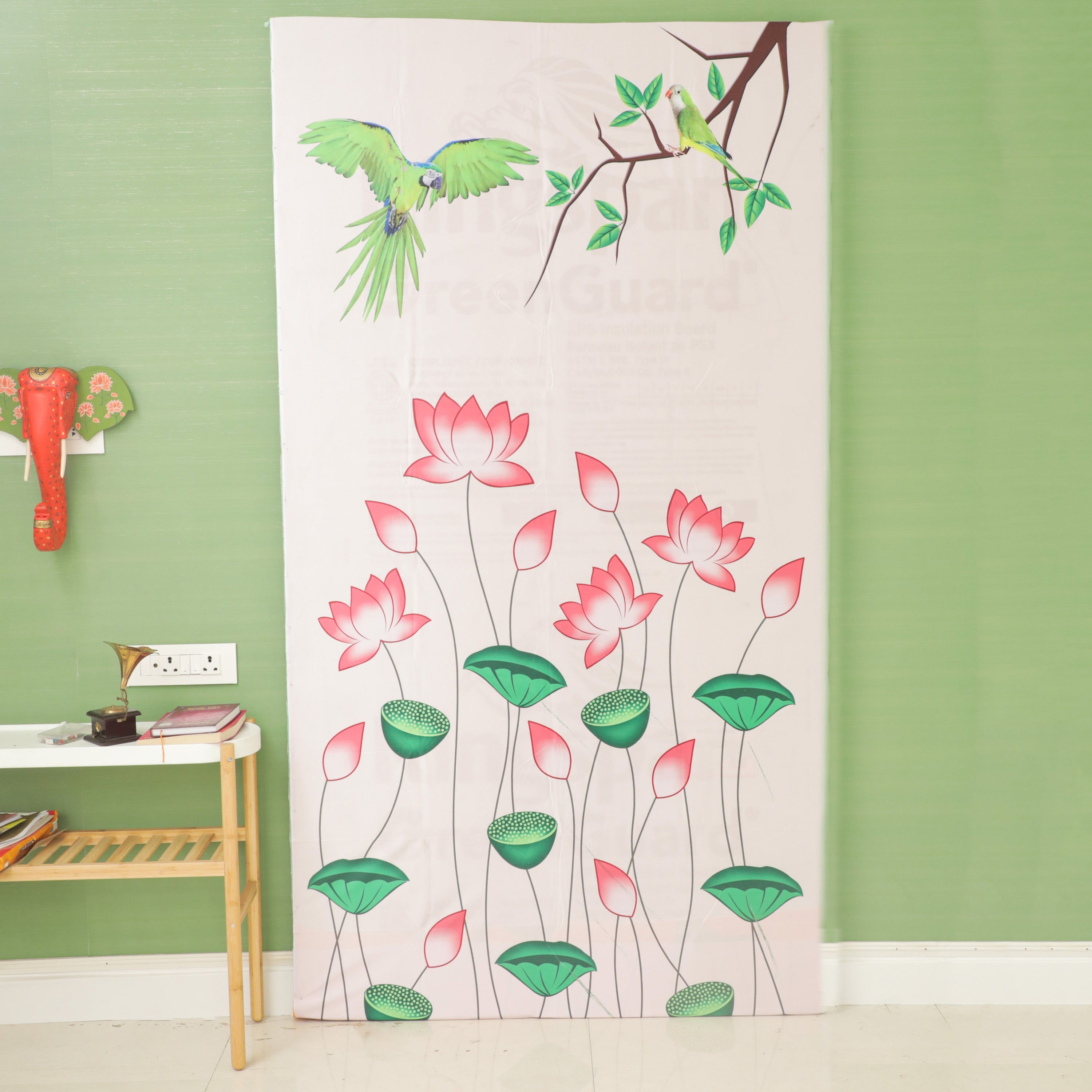Floral design backdrop cloth for decoration