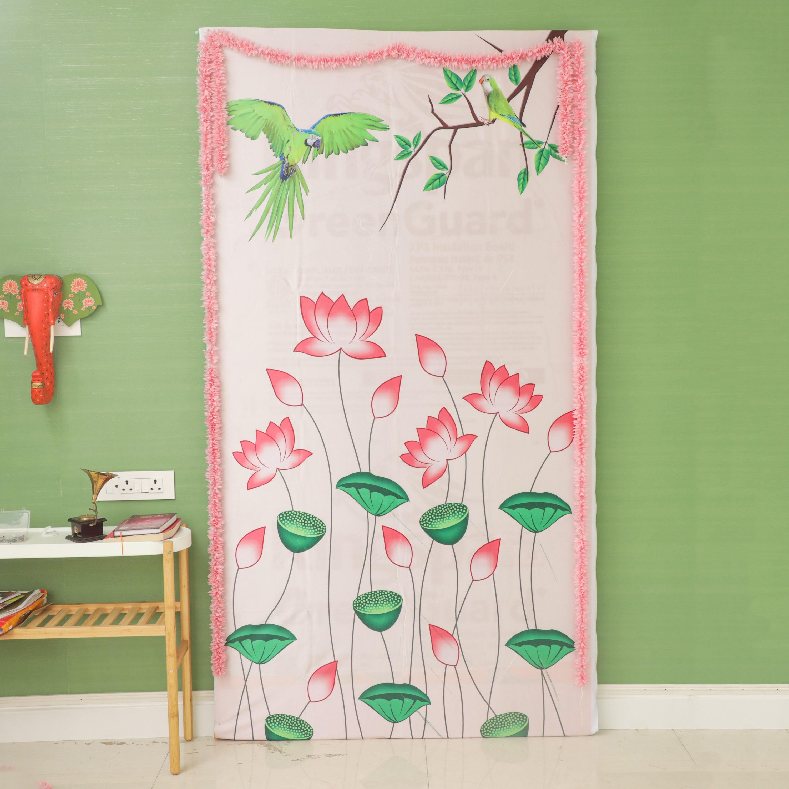 Lotus theme Pink backdrop cloth