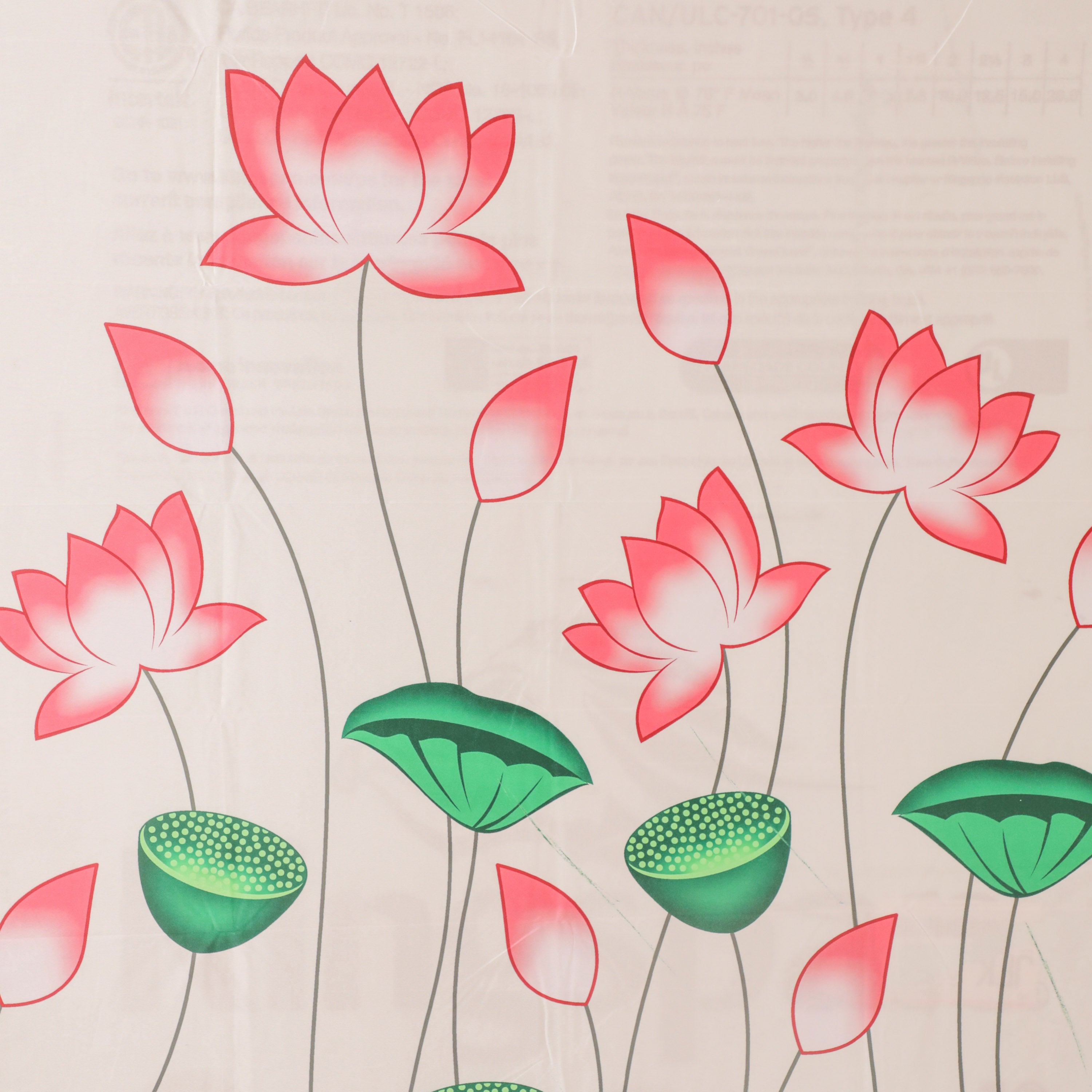 Printed lotus flowers on pink backdrop cloth