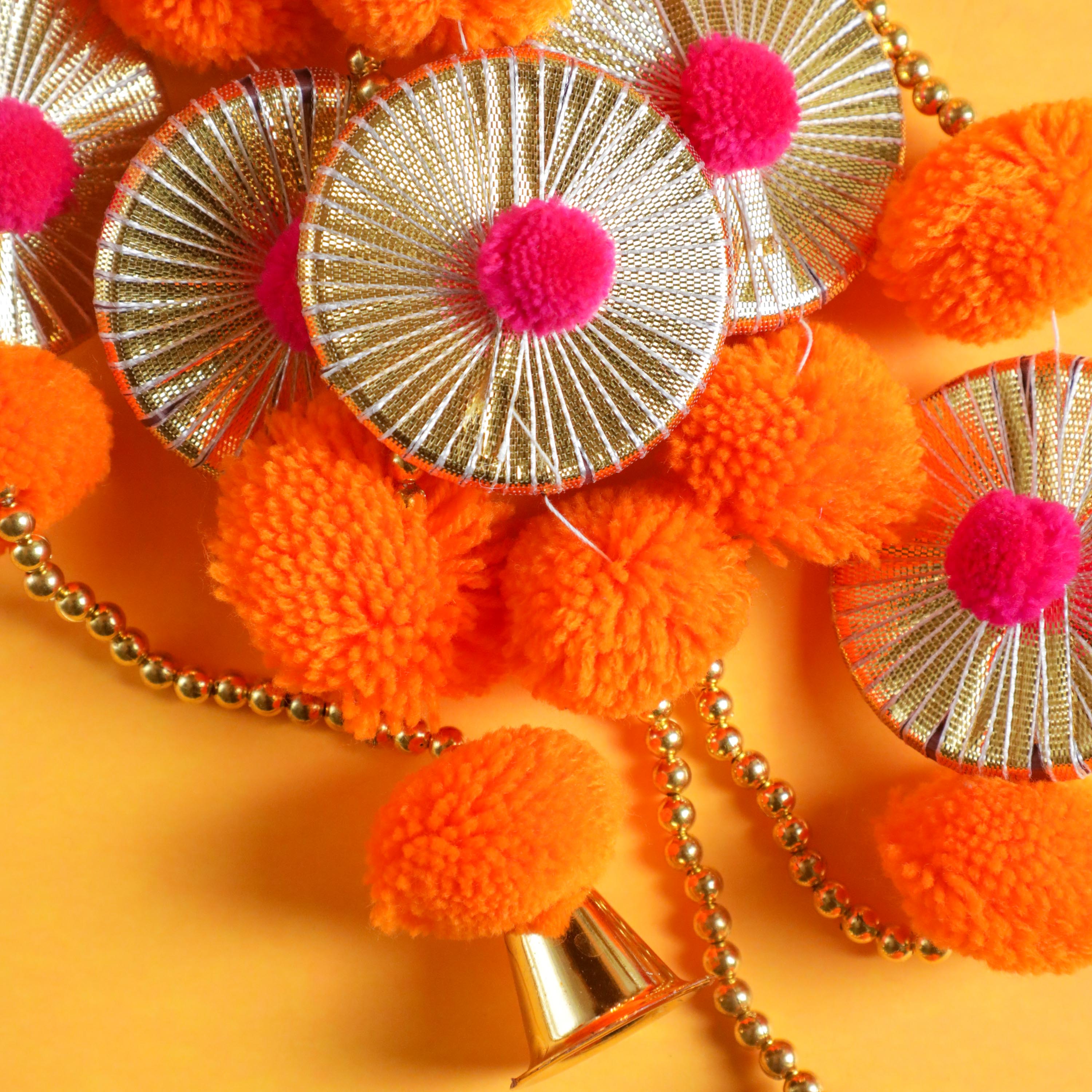 Colorful Pom pom garlands with danglers