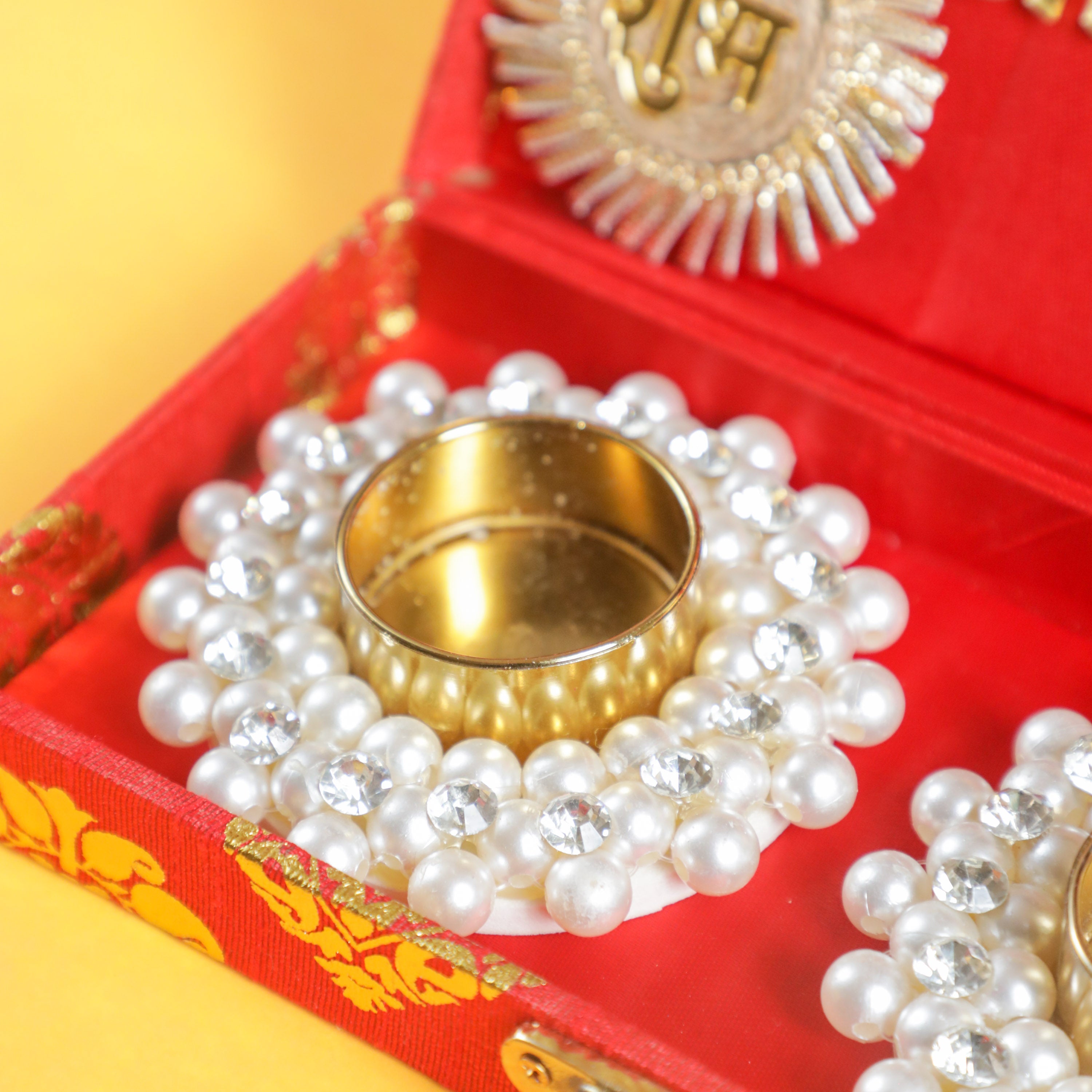 Handmade brass pearl diyas 