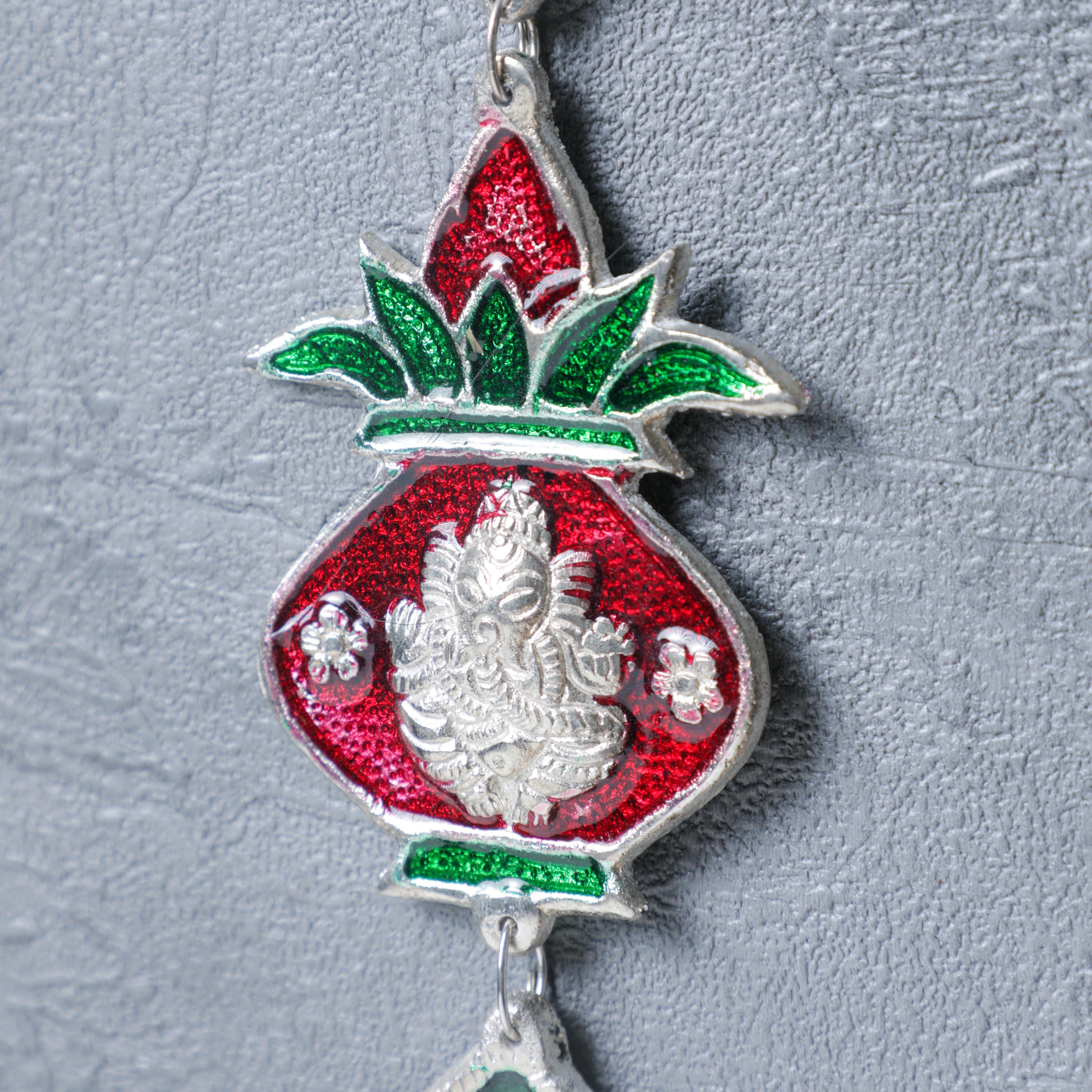 Statue Of Ganesh on white Metal