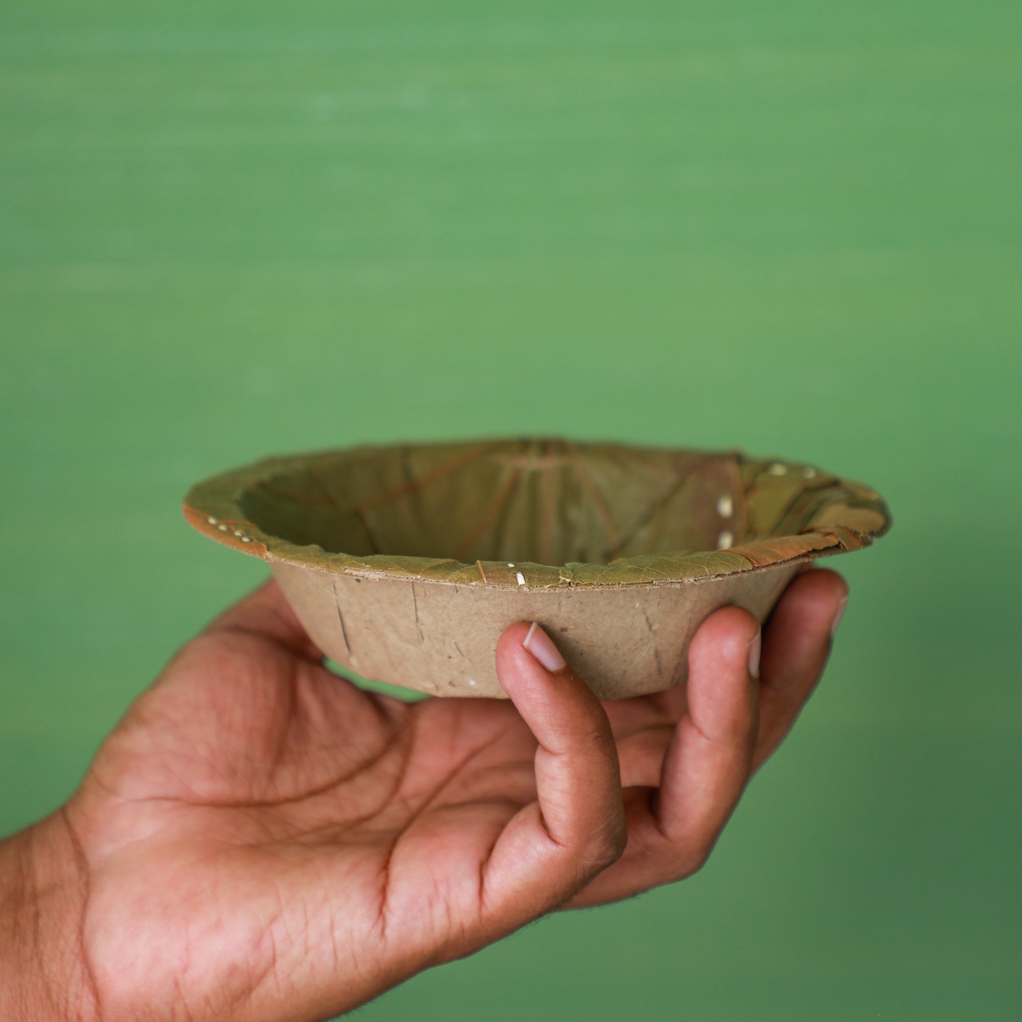 Prasadam serving traditional disposable bowls