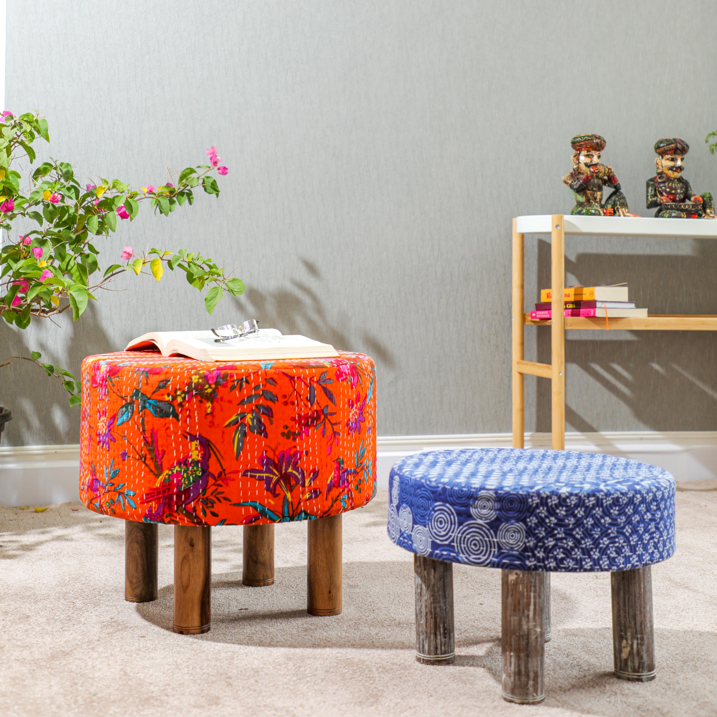 portable fabric stools for home decor
