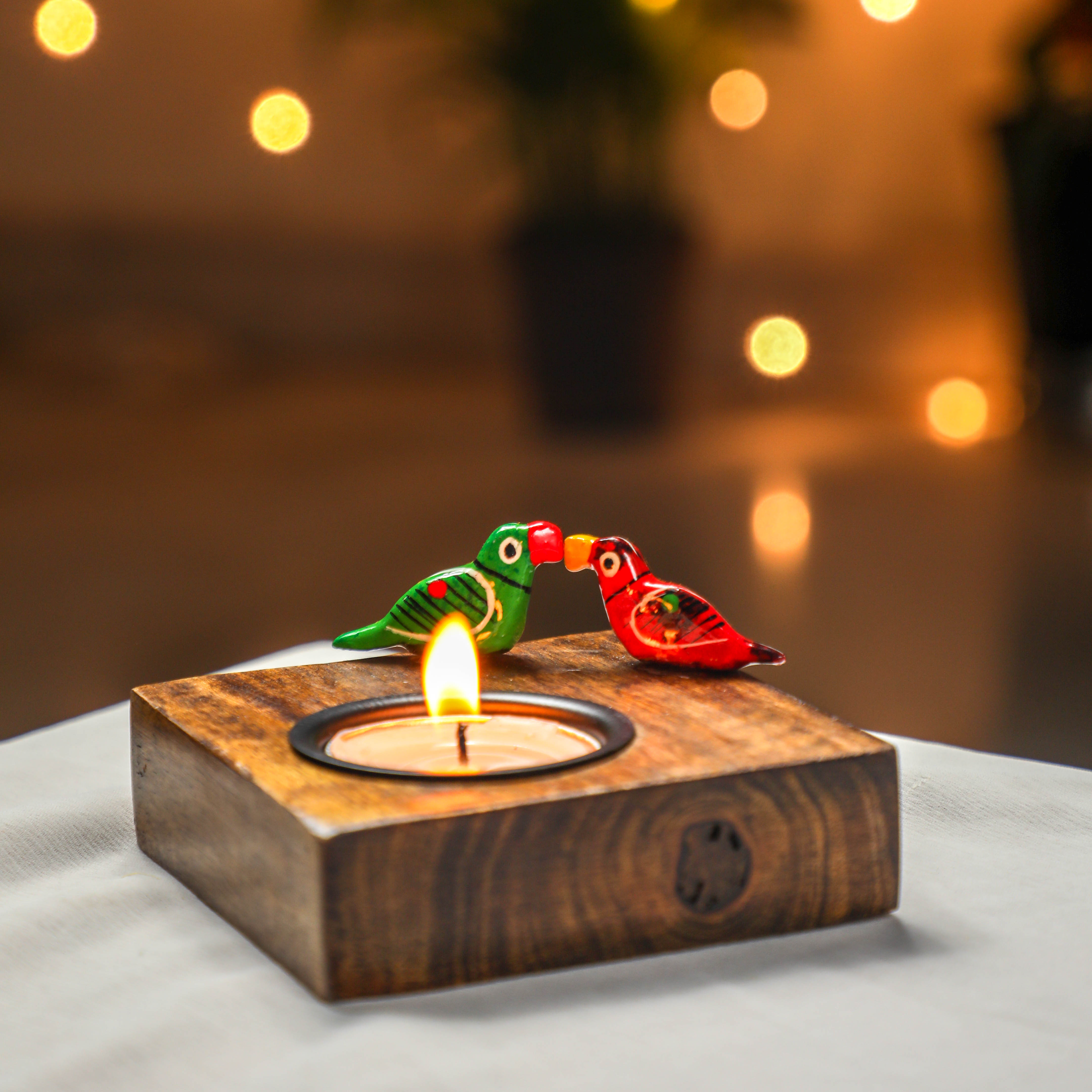 Love Birds tealight holder for Diwali and Home Decoration